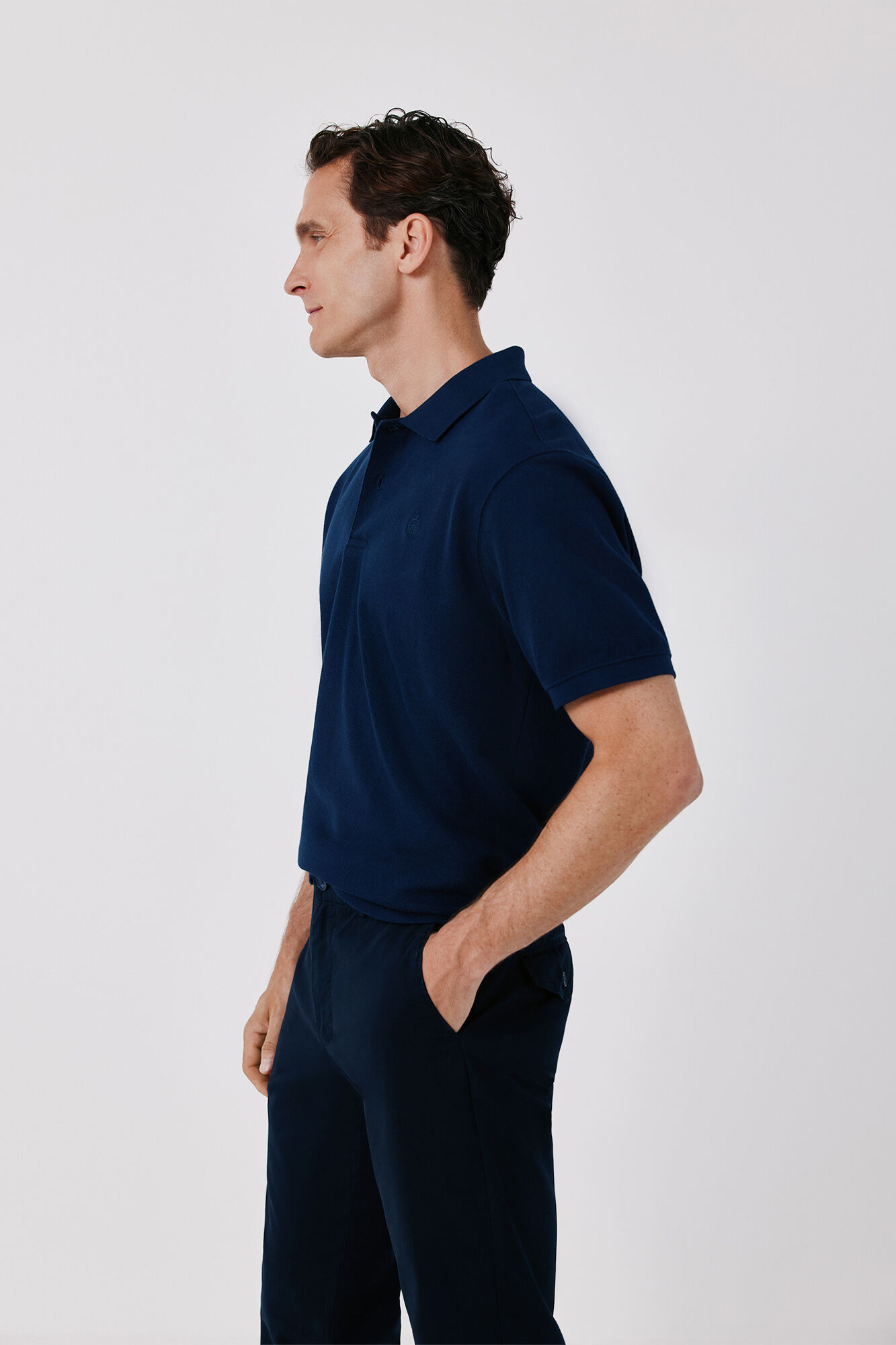Cortefiel Polo with link structure Kaki