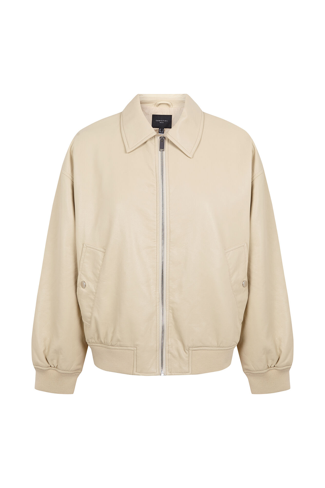 Cortefiel Faux leather bomber jacket Yellow