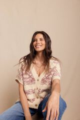 Slowlove jacquard Colete Ecru