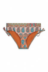Cortefiel Bikini briefs with side laces. Printed orange