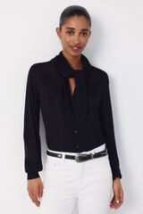 Cortefiel Jersey-knit basic jacket Black