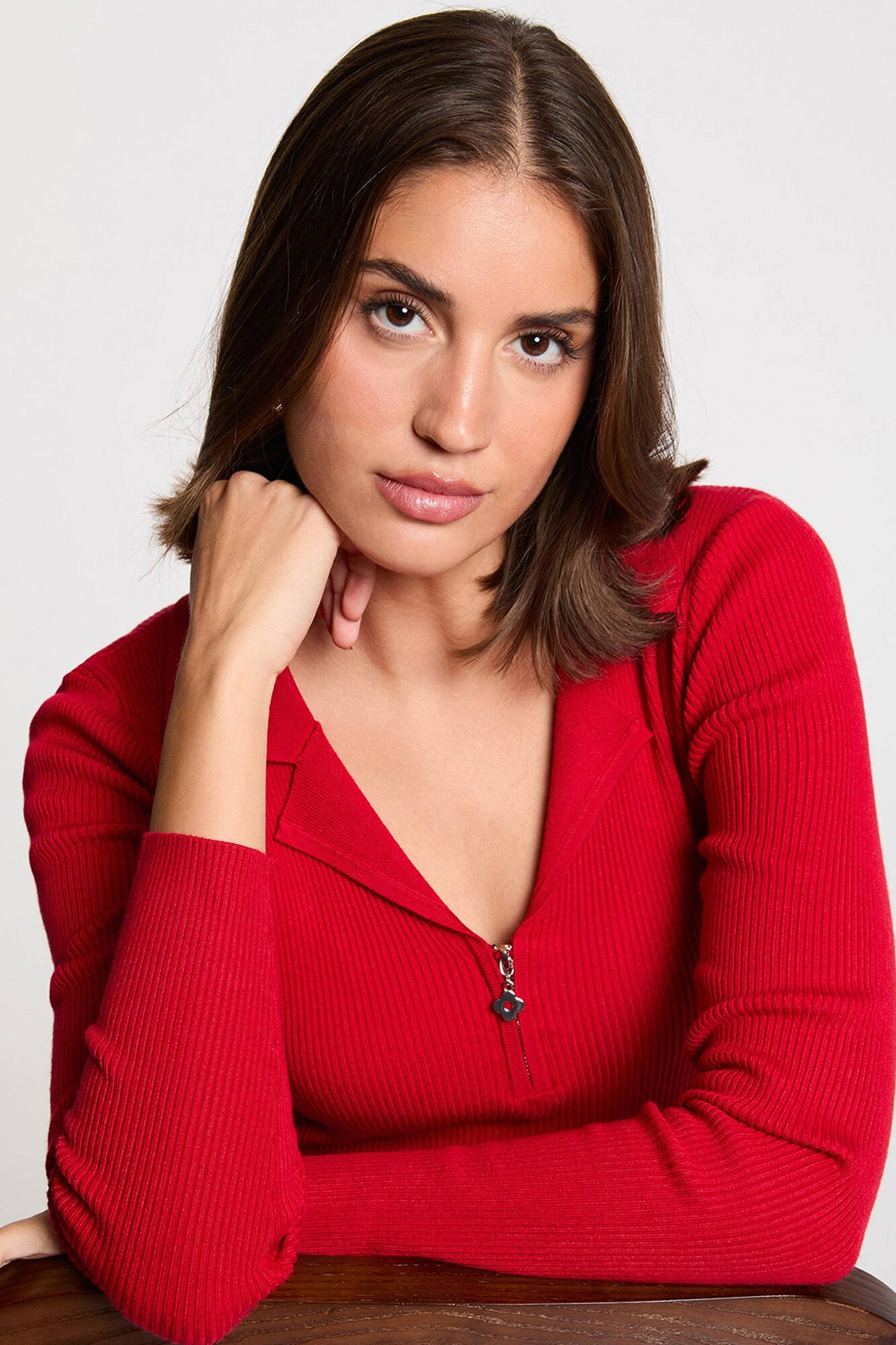 Morgan Camisola cintada com gola alfaiate
