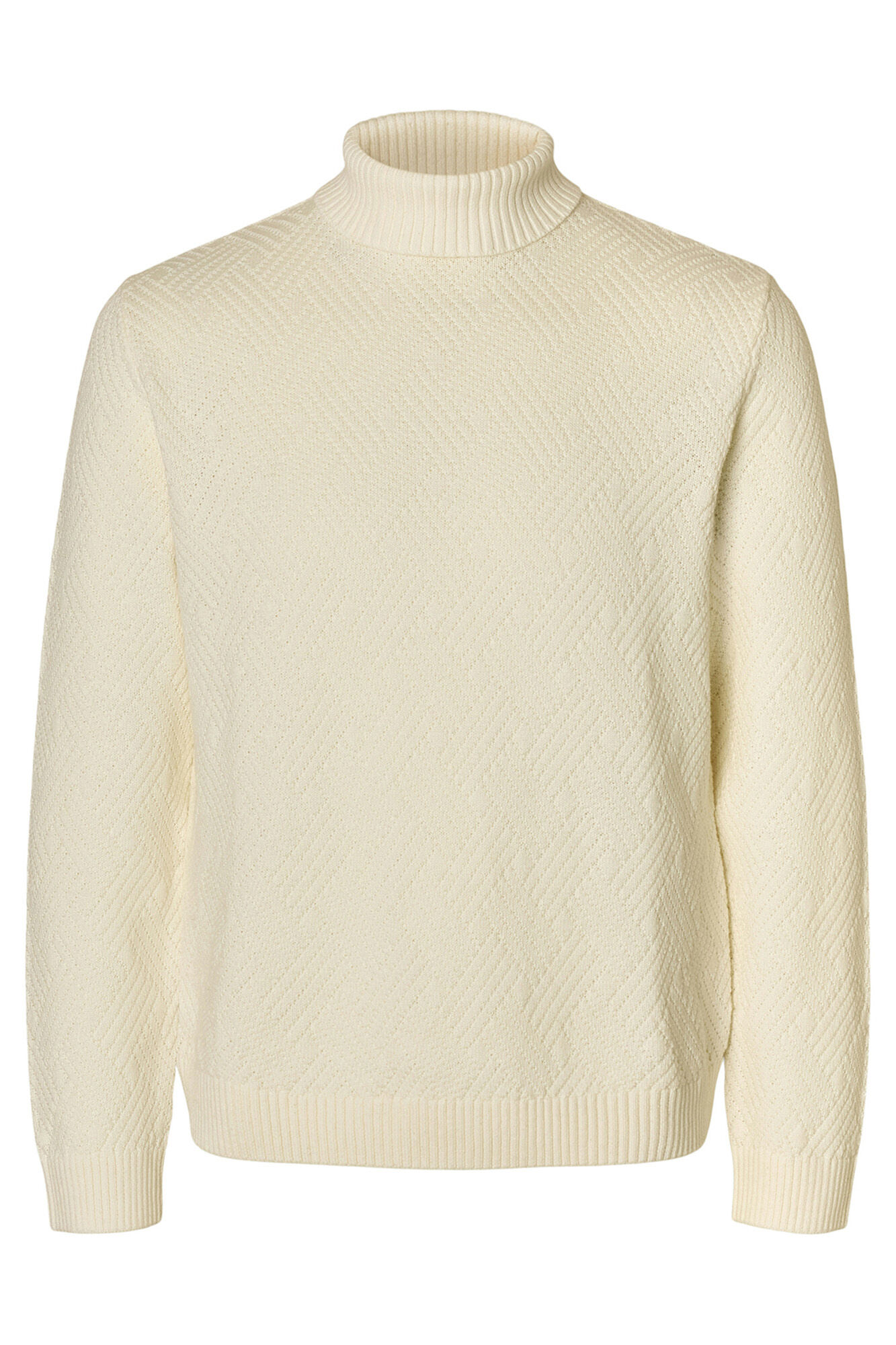 Selected Camisola estruturado de gola alta 100% algod&atilde;o org&acirc;nico  Branco