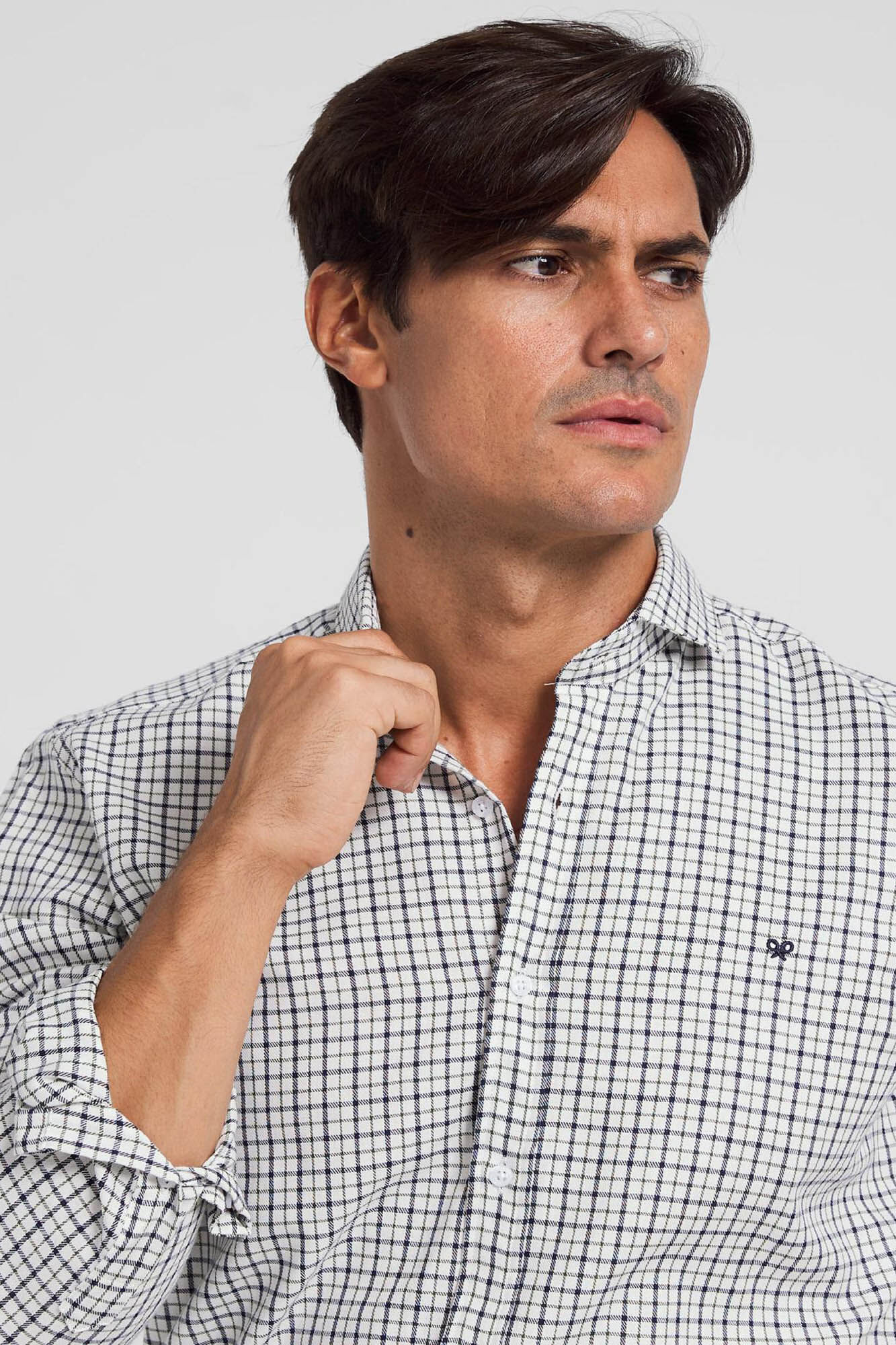 Silbon Camisa sport hunter cuadritos marino verde Azul marino