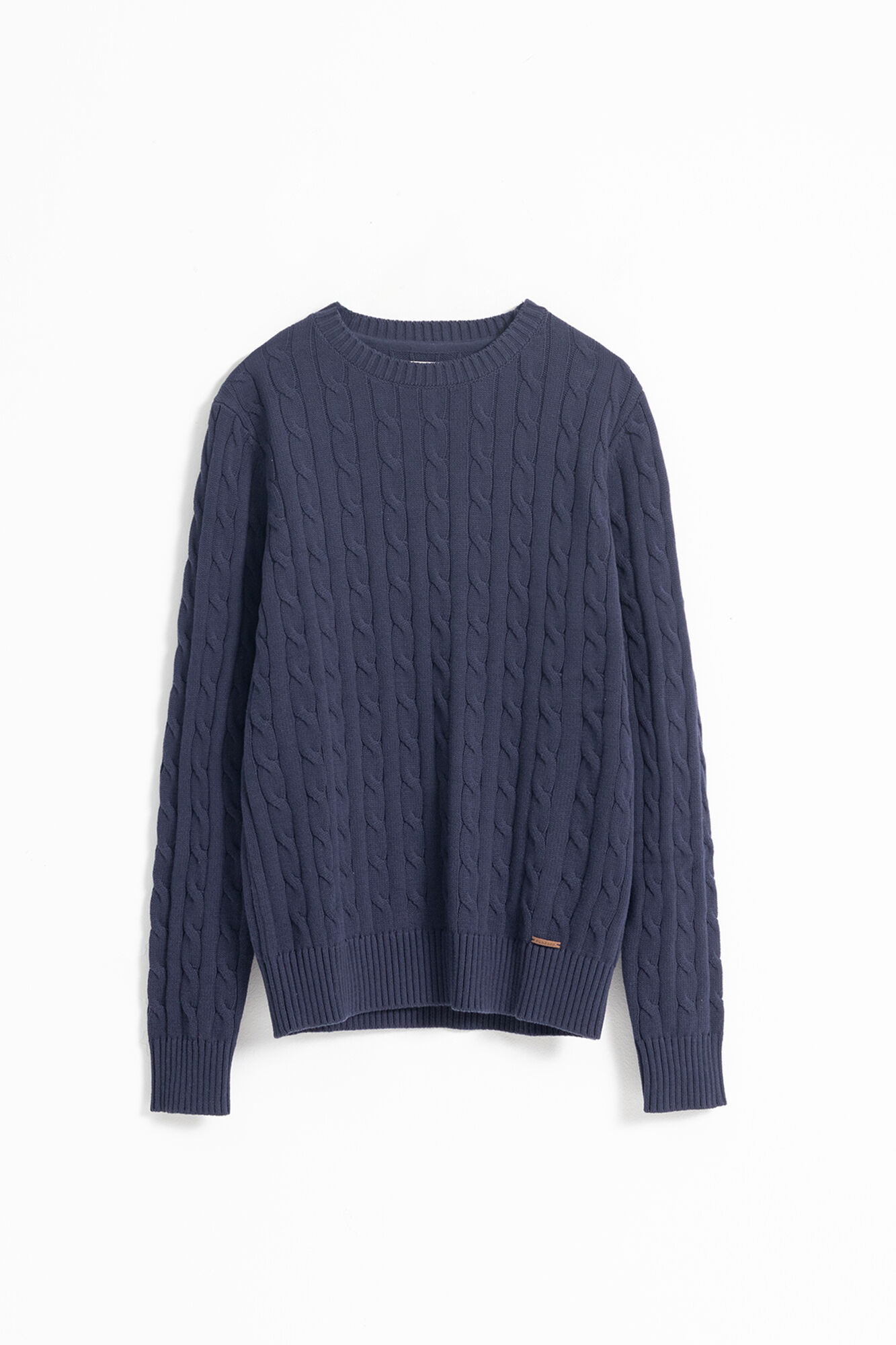 PuroEGO Cable knit cotton jersey Navy