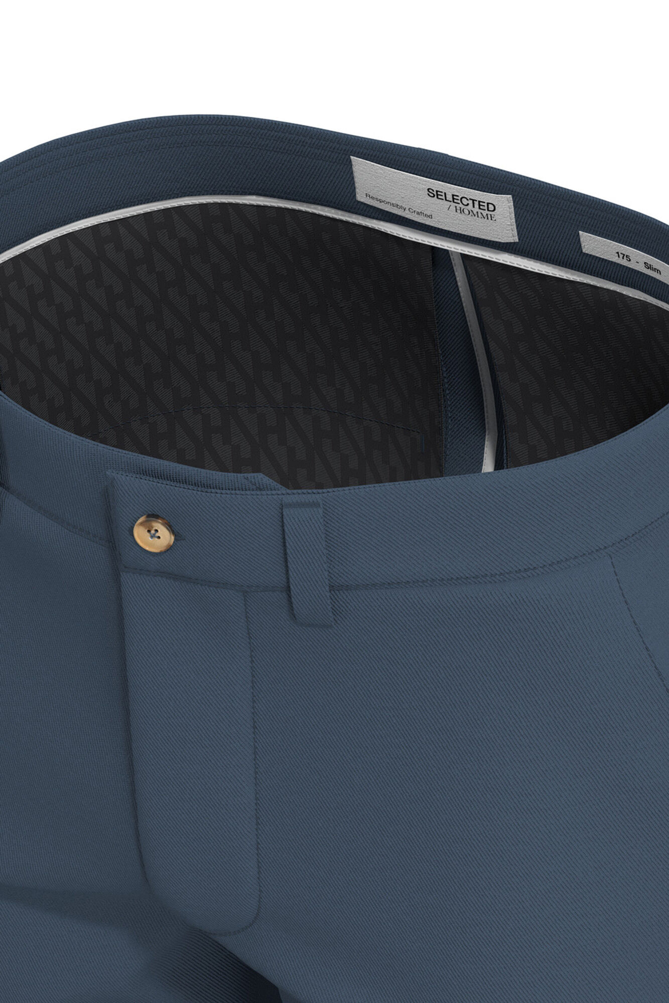 Selected Slim fit chinos pants made with organic cotton  Blue