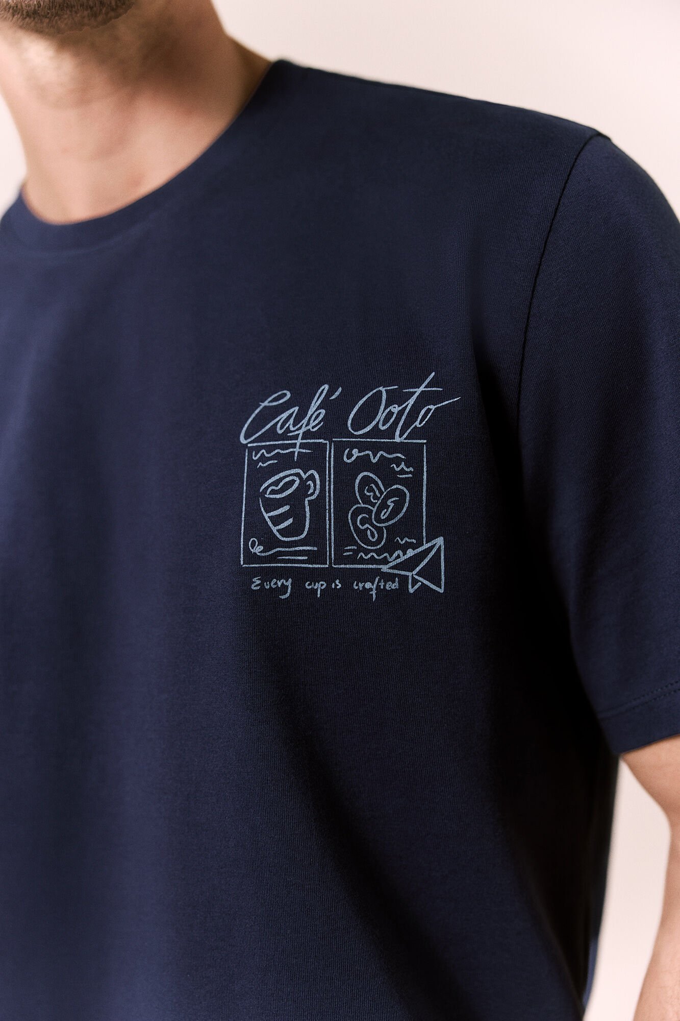 OOTO T-shirt gr&aacute;fica lavada Azul