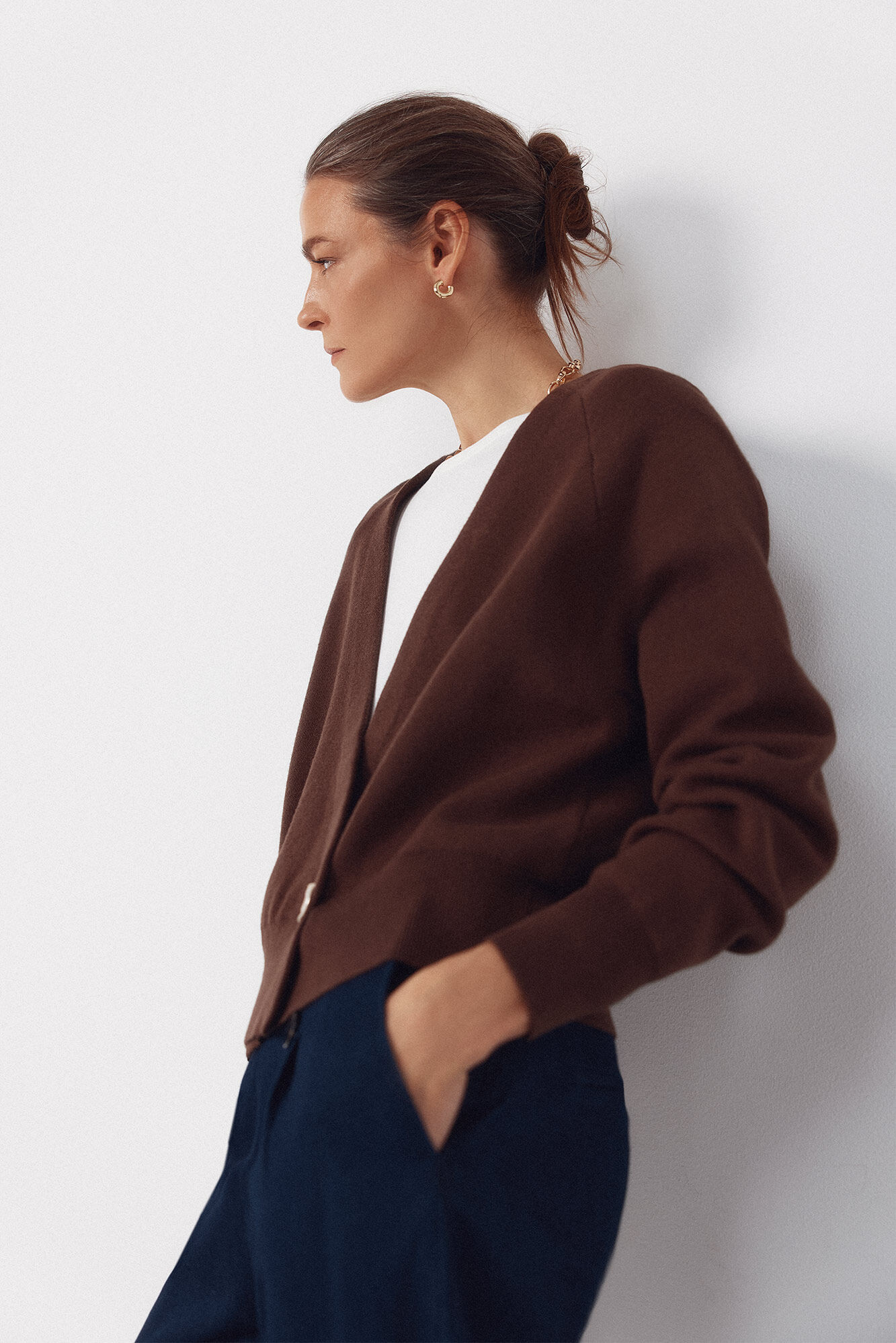 Cortefiel Long sleeve gold jacket