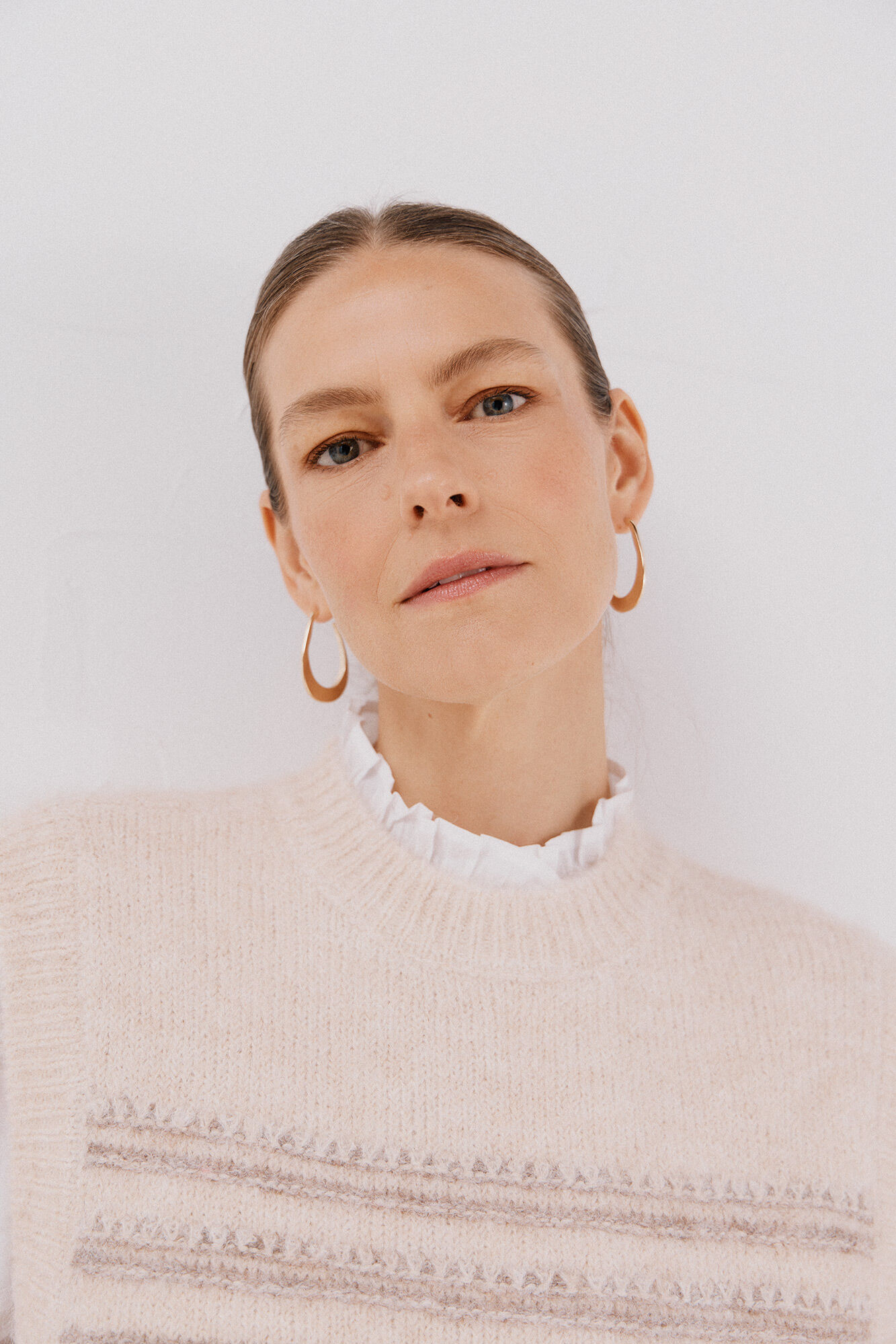 Cortefiel jersey-knit vest Ivory