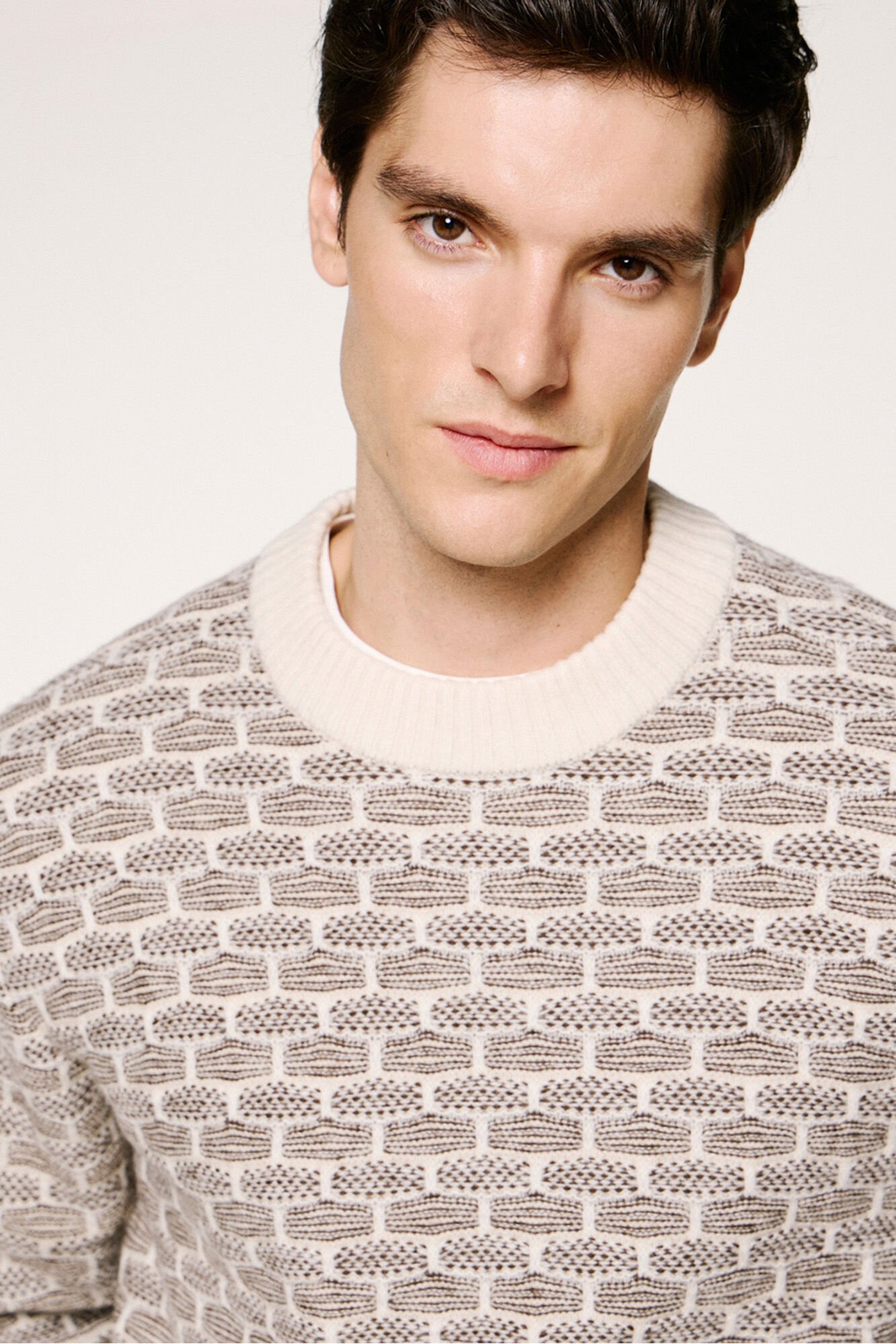 Selected Camisola de l&atilde; com gola caixa 