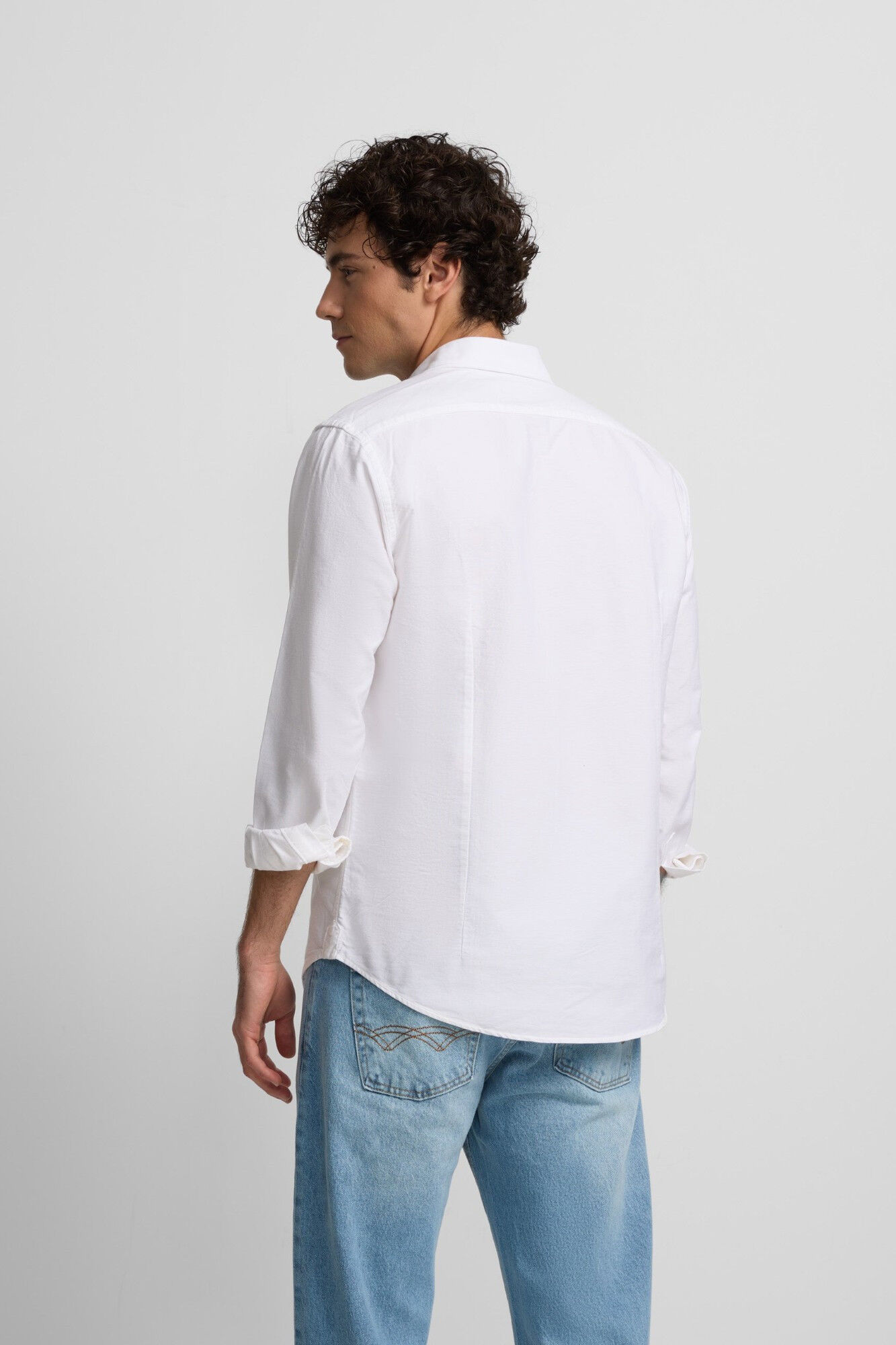 Silbon Camisa sport oxford cutaway Blanco