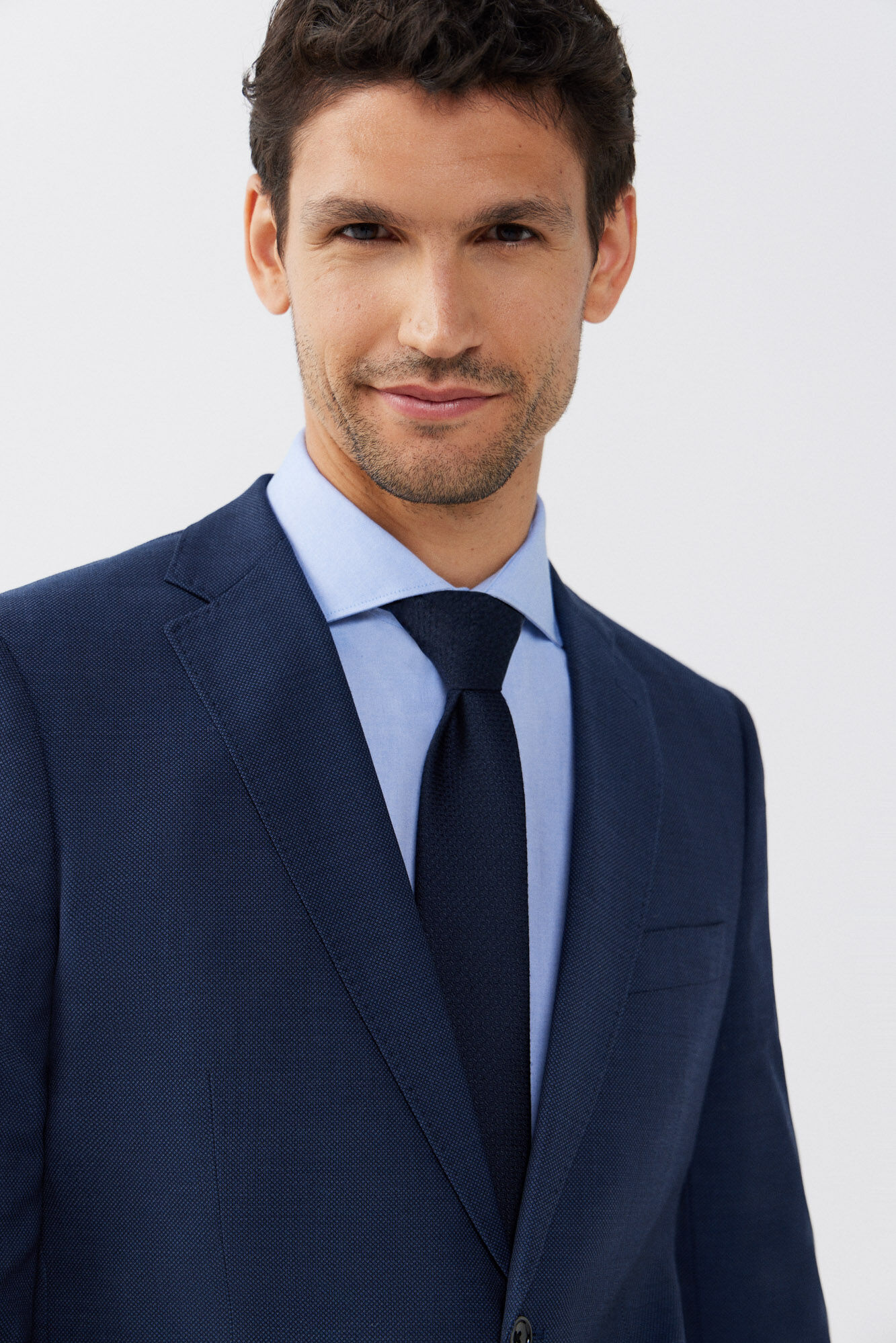 Cortefiel Coolmax&reg; birdseye weave blazer Blue