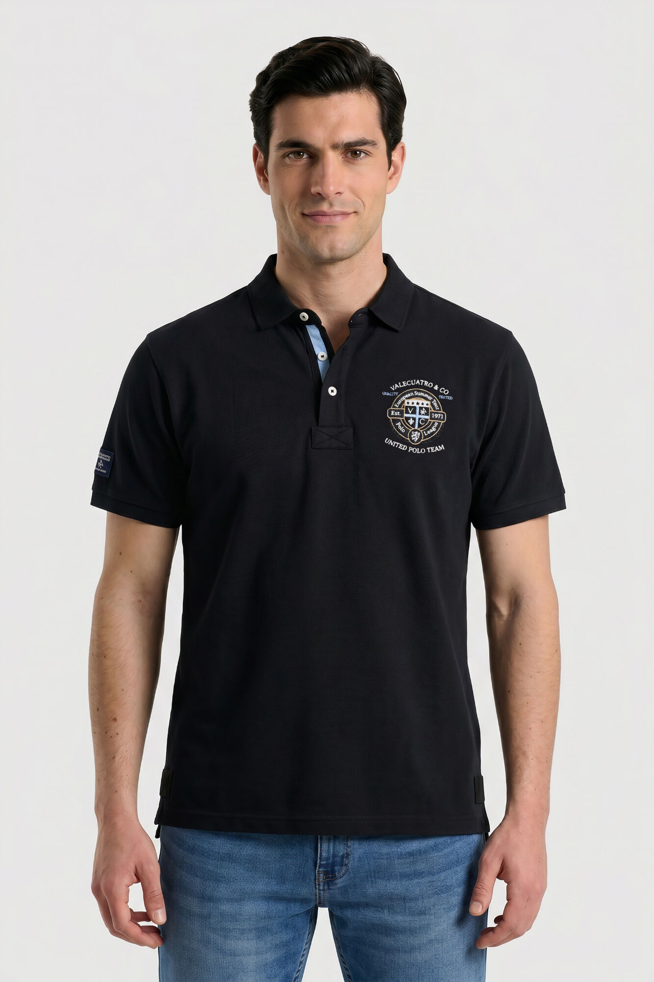 Valecuatro Polo semibordado United Preto