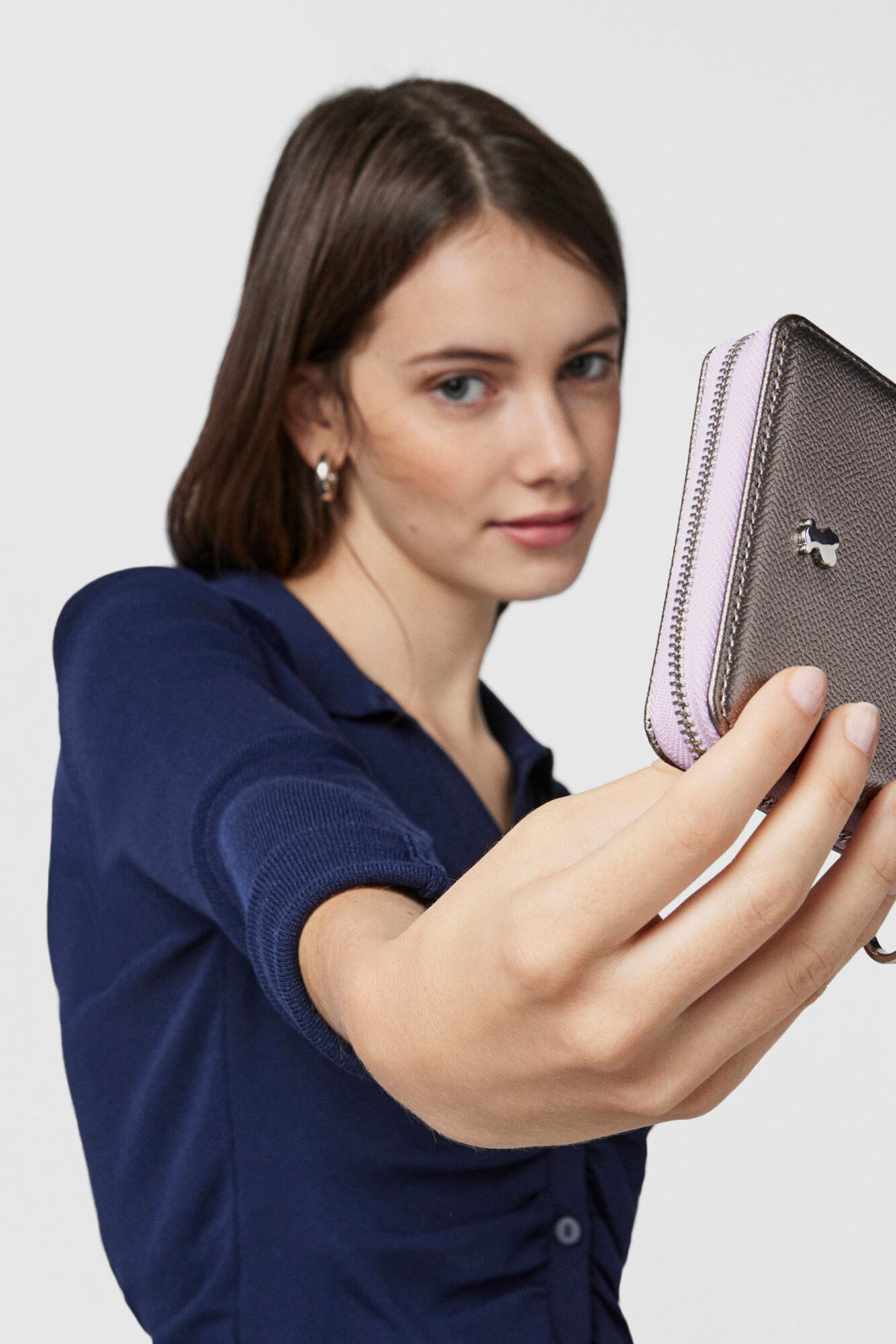 Tous New Dubai Saffiano silver purse