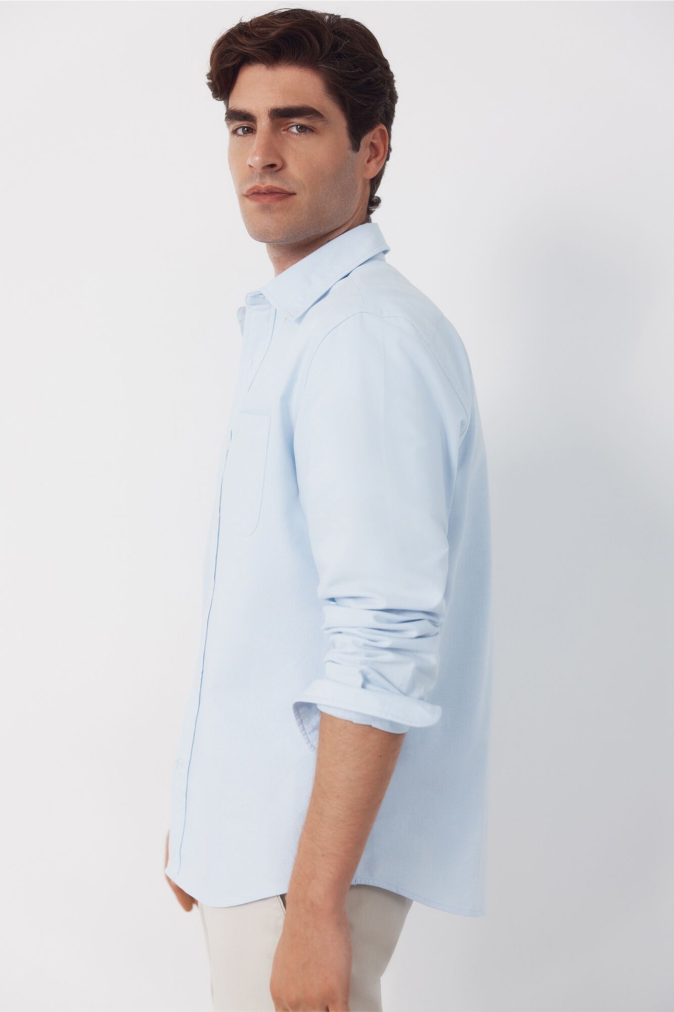 Cortefiel Plain Oxford shirt Blue