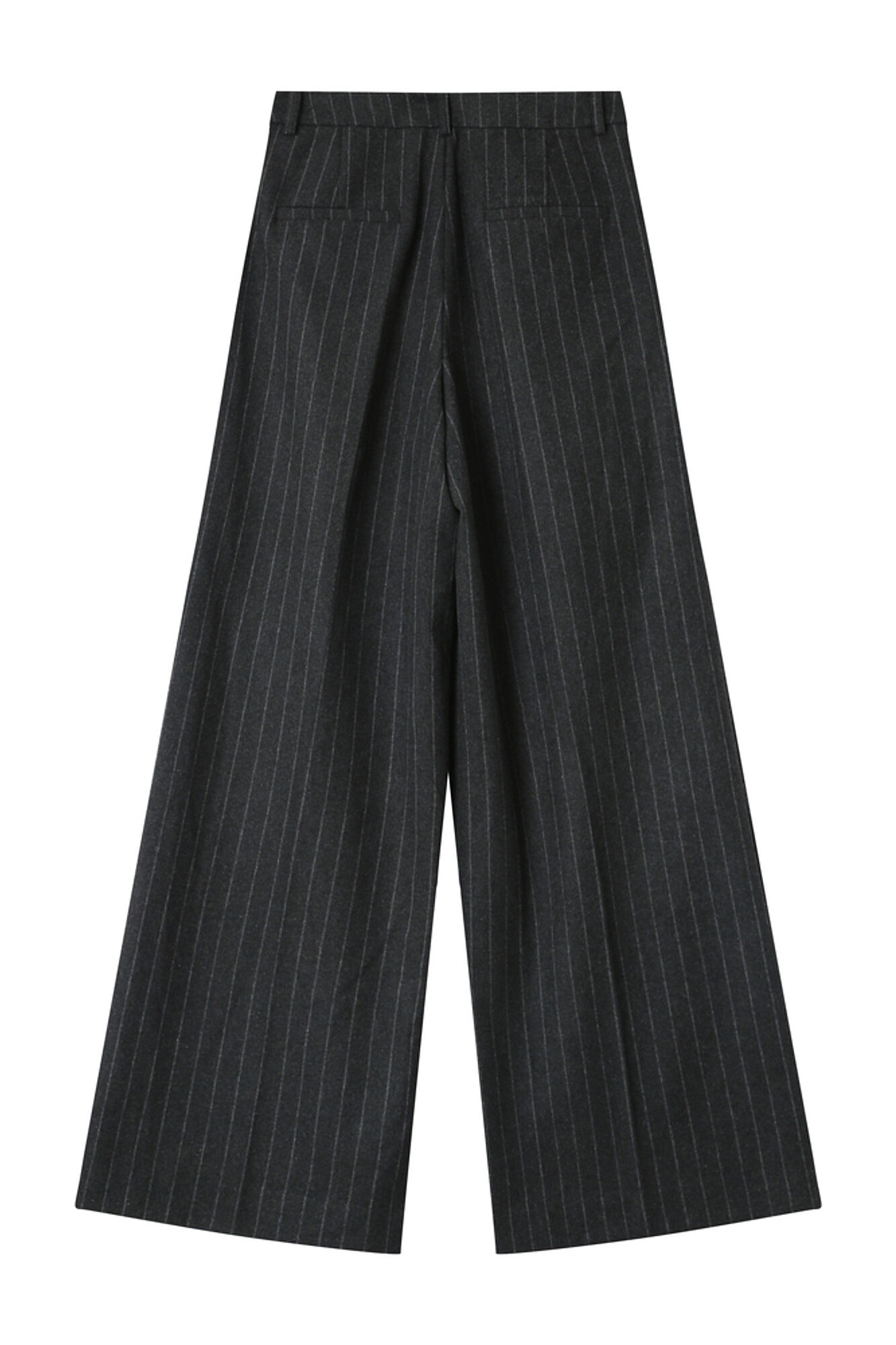 Grace & Mila Cal&ccedil;a de terno de l&atilde; riscas com detalhe plissado Cinzento