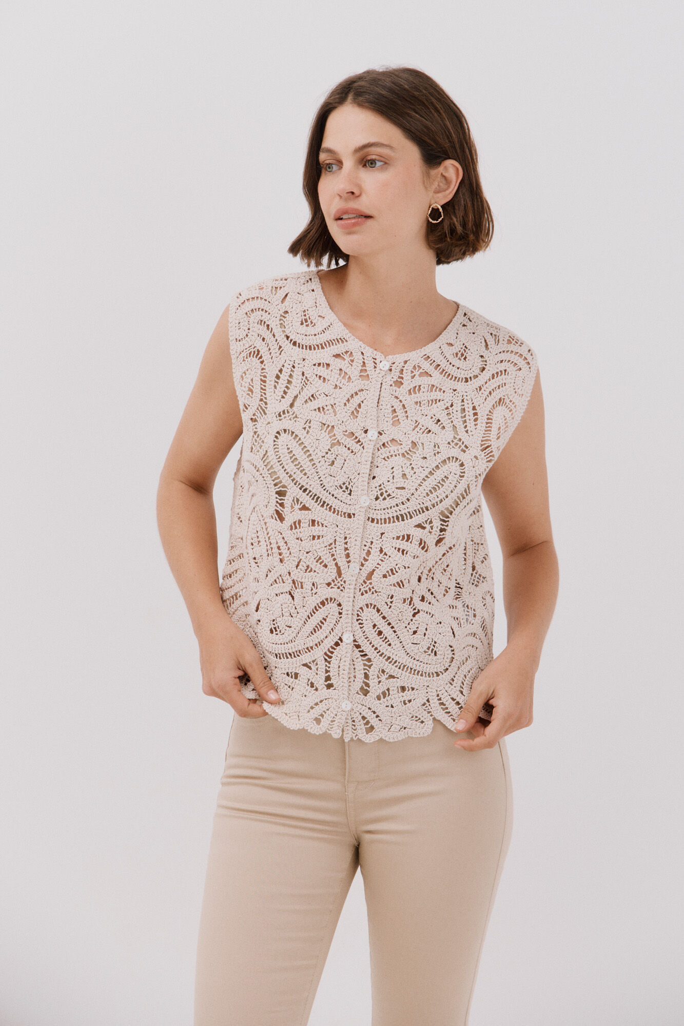 Cortefiel Crochet vest