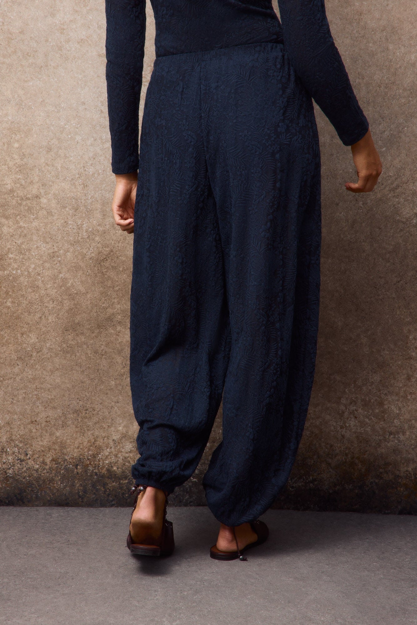 Slowlove Cal&ccedil;a folgada de malha Azul