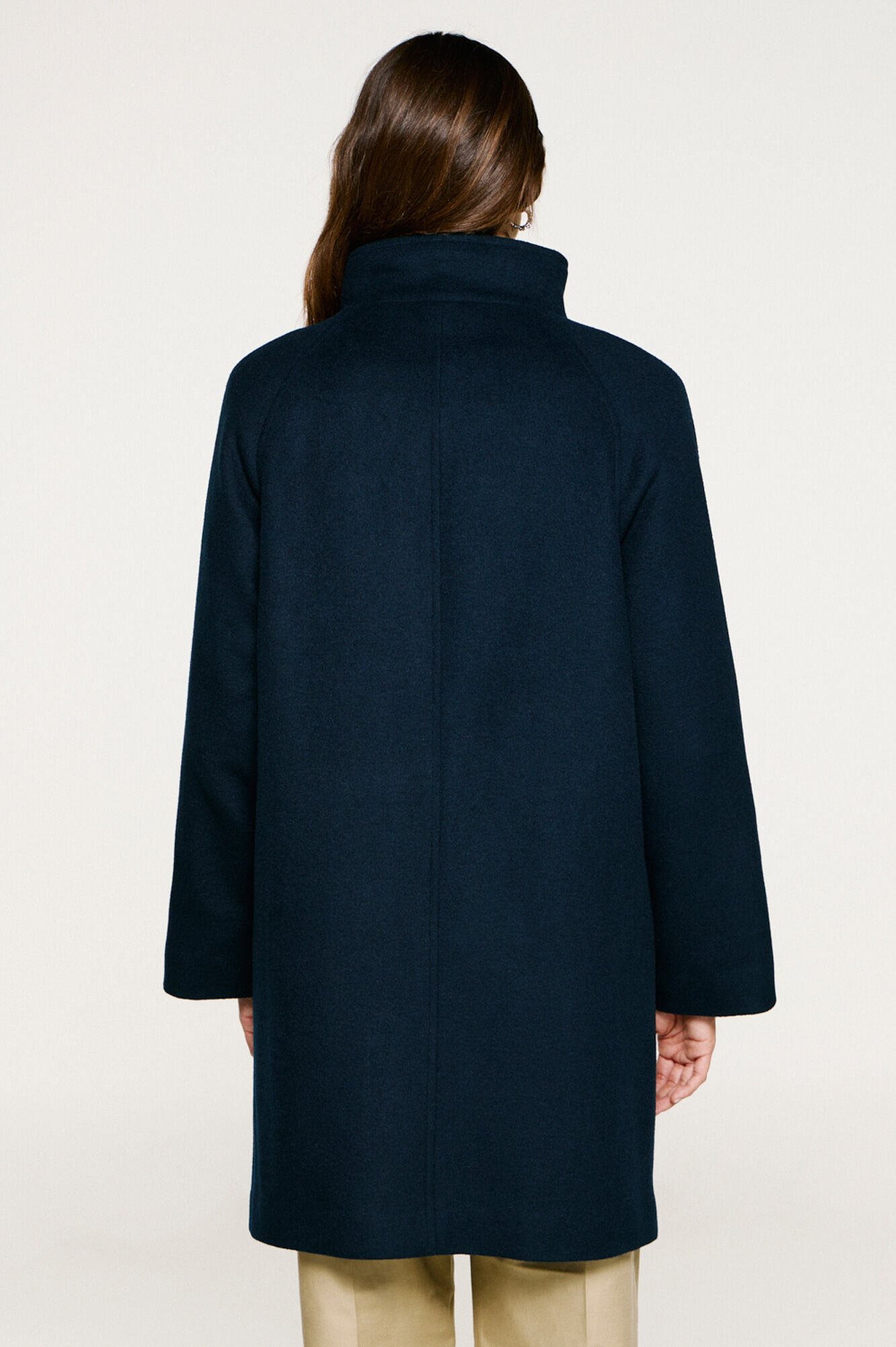 Selected Sobretudo com gola chamin&eacute;. Azul