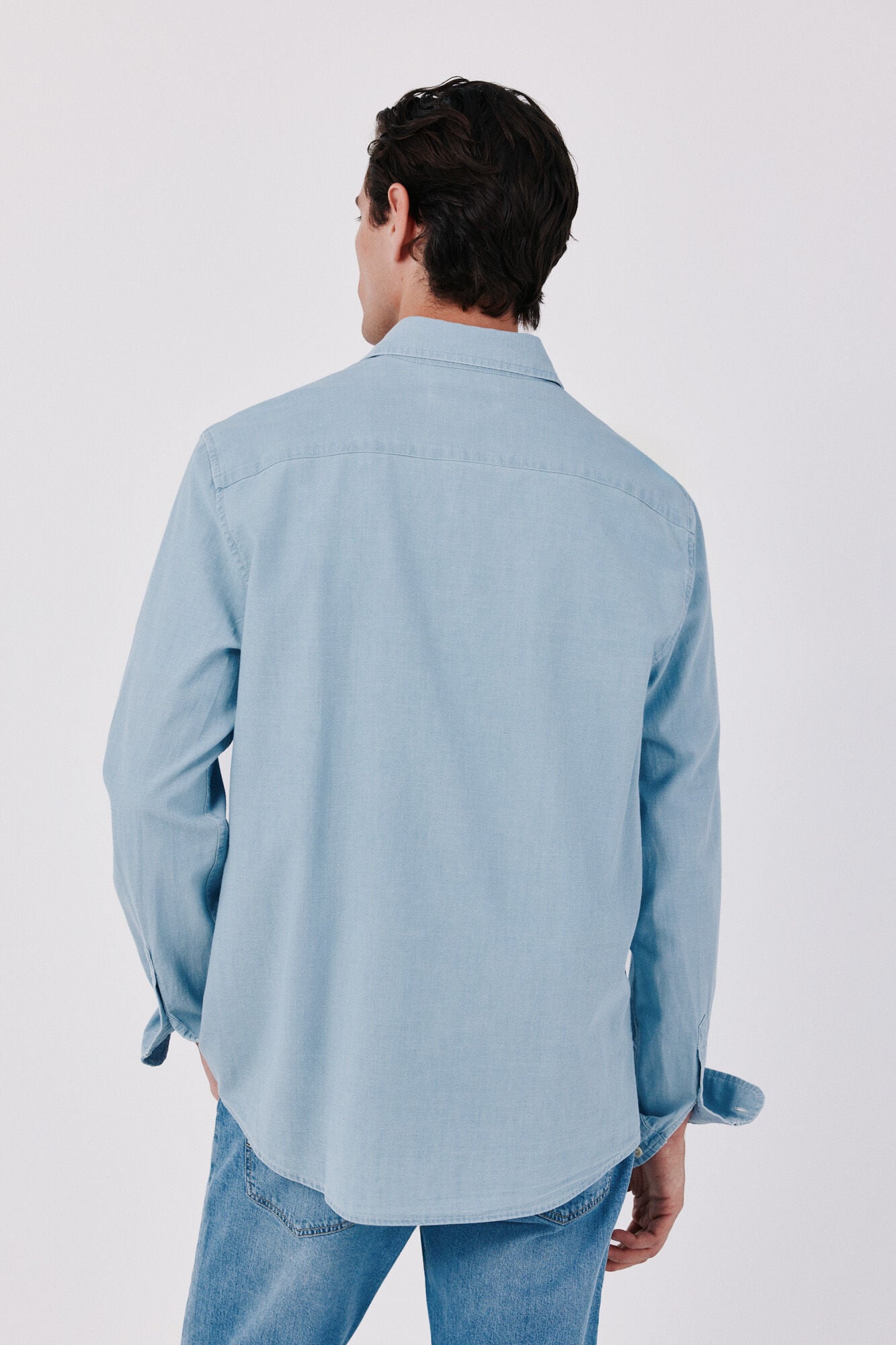 Cortefiel Camisa chambray utility Azul