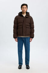 Selected Sobretudo com capuz Castanho