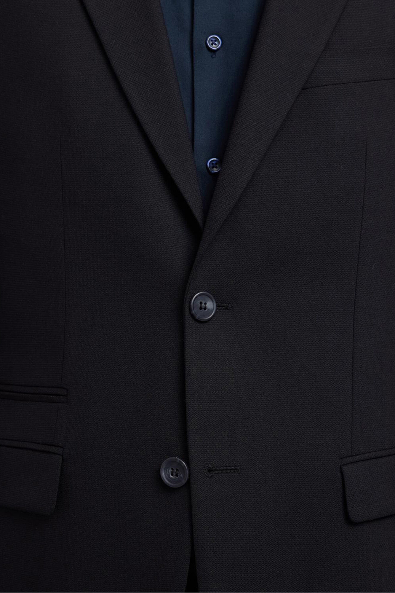 Selected Terno slim fit de duas pe&ccedil;as em l&atilde; fria Preto