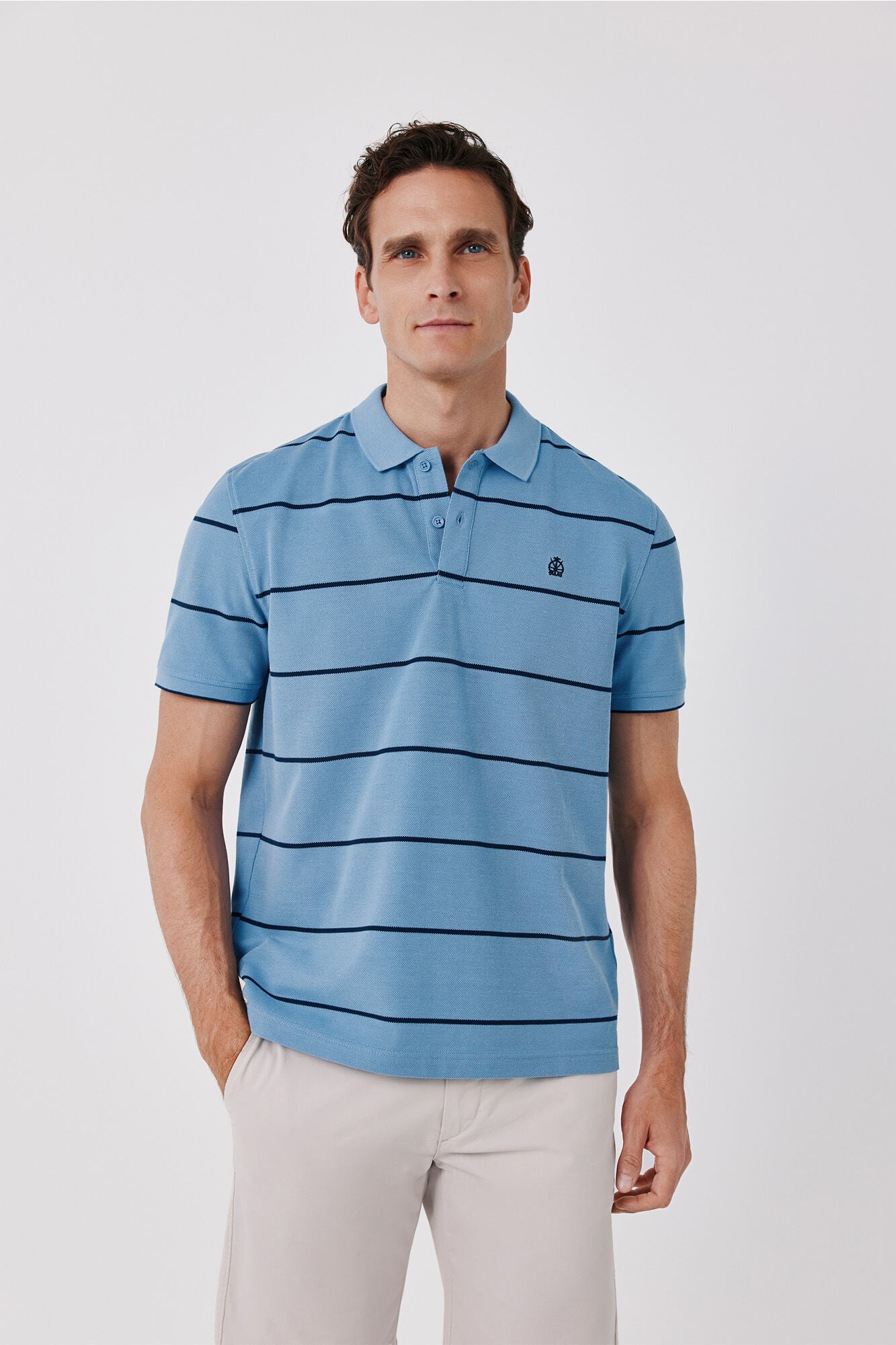 Cortefiel Striped piqu&eacute; polo shirt