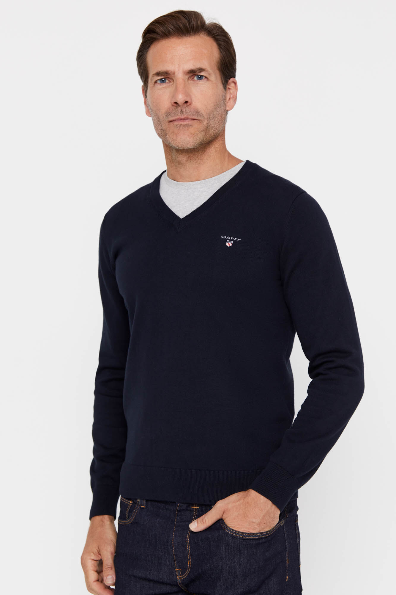 Gant Salta com pesco&ccedil;o em V Azul