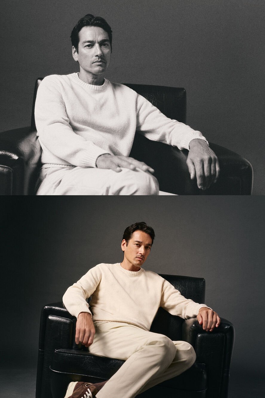 OOTO Su&eacute;ter de algod&atilde;o torcido com gola redonda Tostado