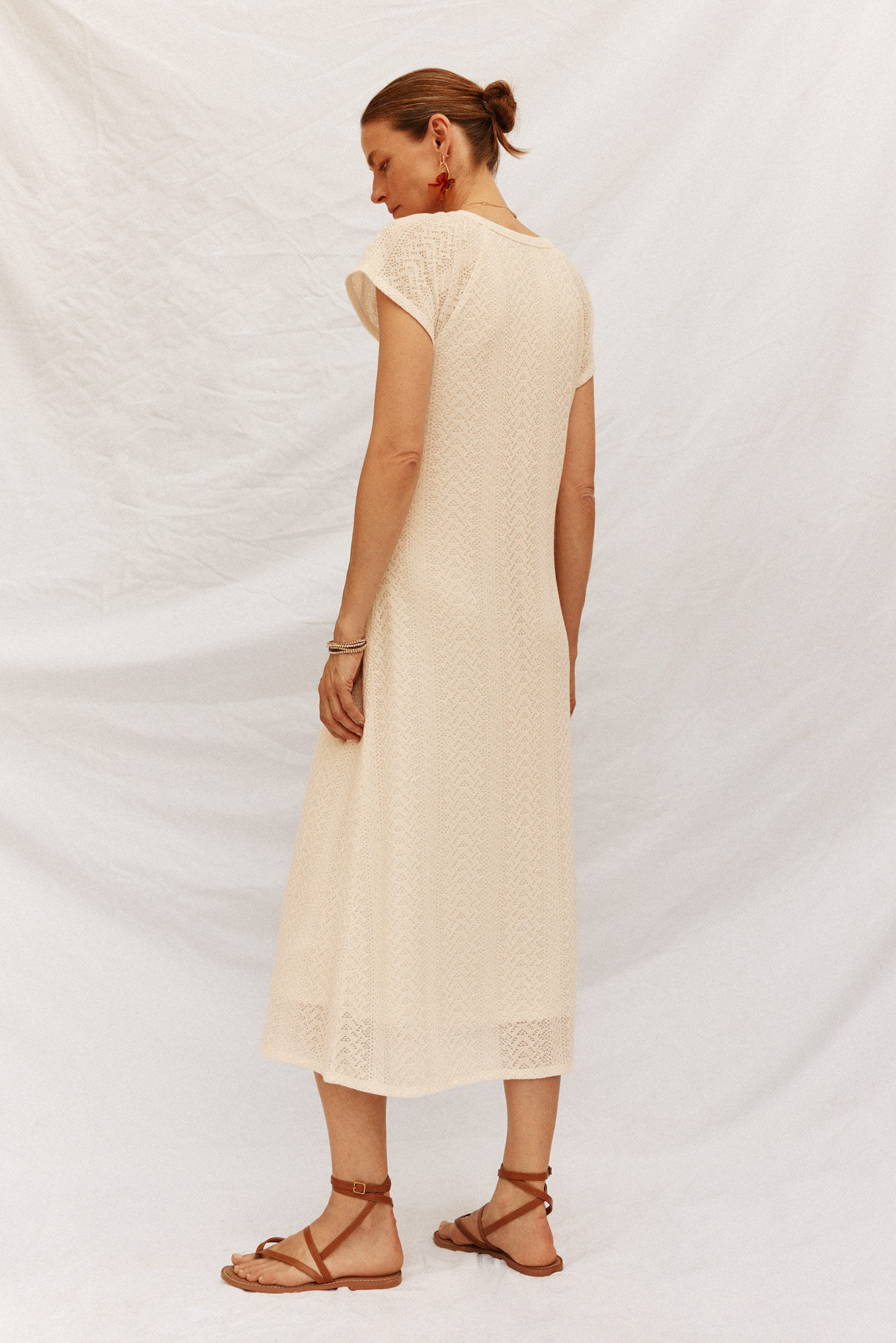 Cortefiel Structured dress Ivory