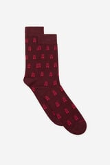 Cortefiel Motif socks gift box Maroon