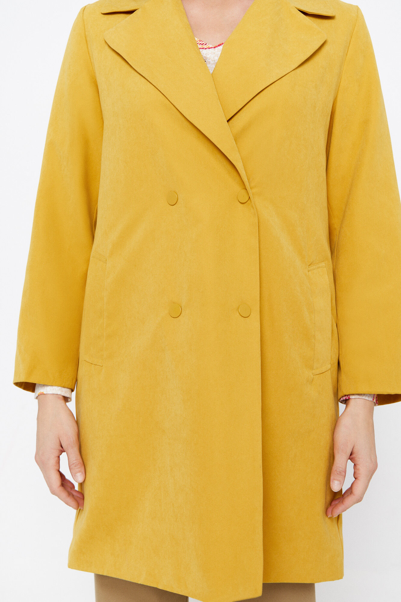 Cortefiel Fluid water-repellent trench coat Gold