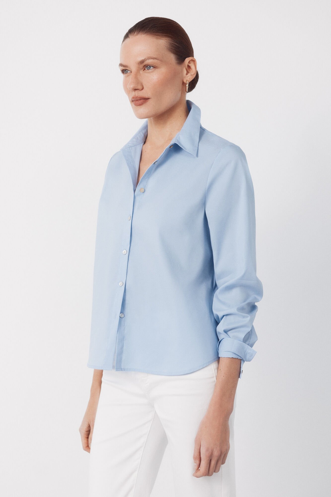 Cortefiel Poplin shirt Blue