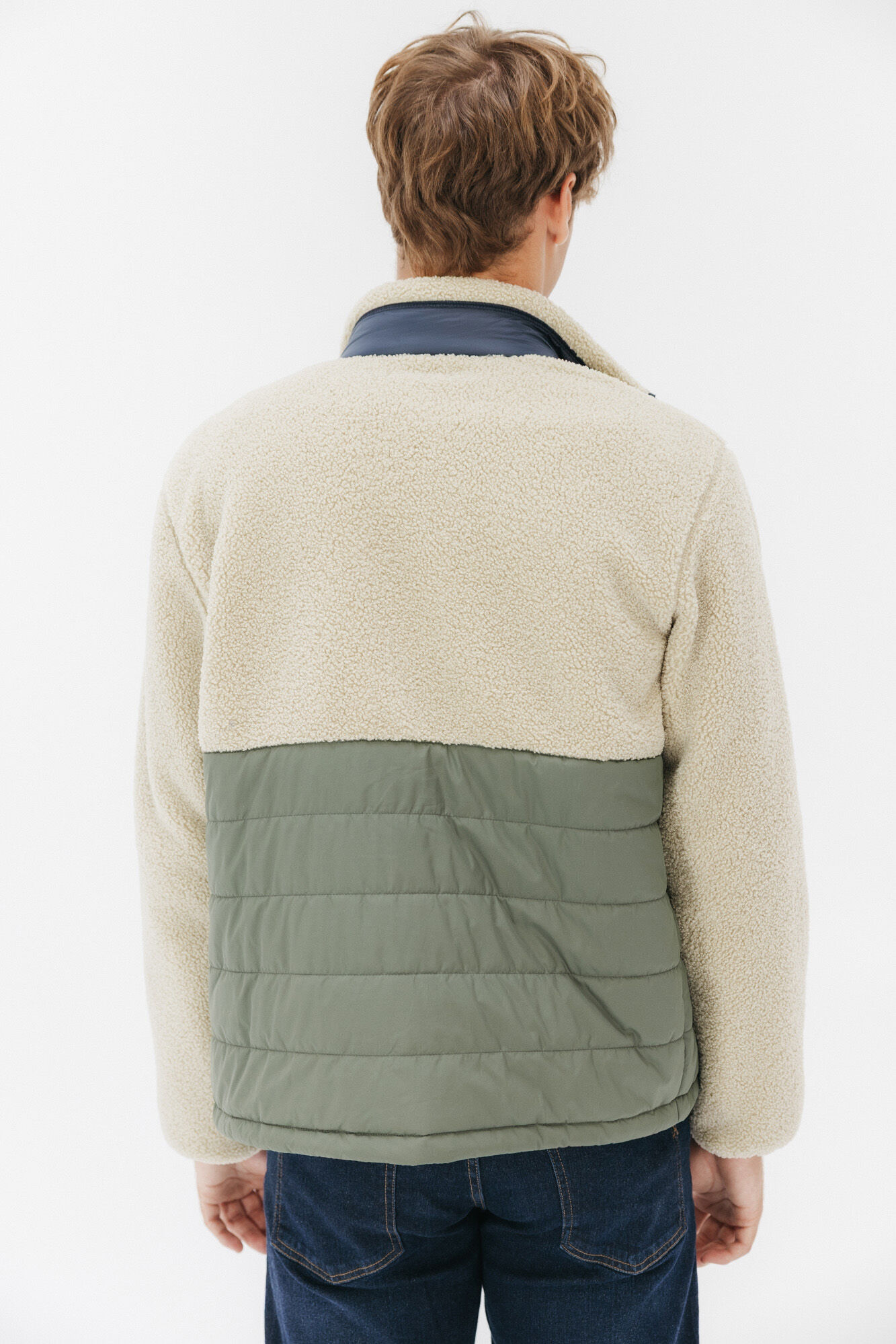 elPulpo Chaqueta combinada nylon y borreguillo Beige