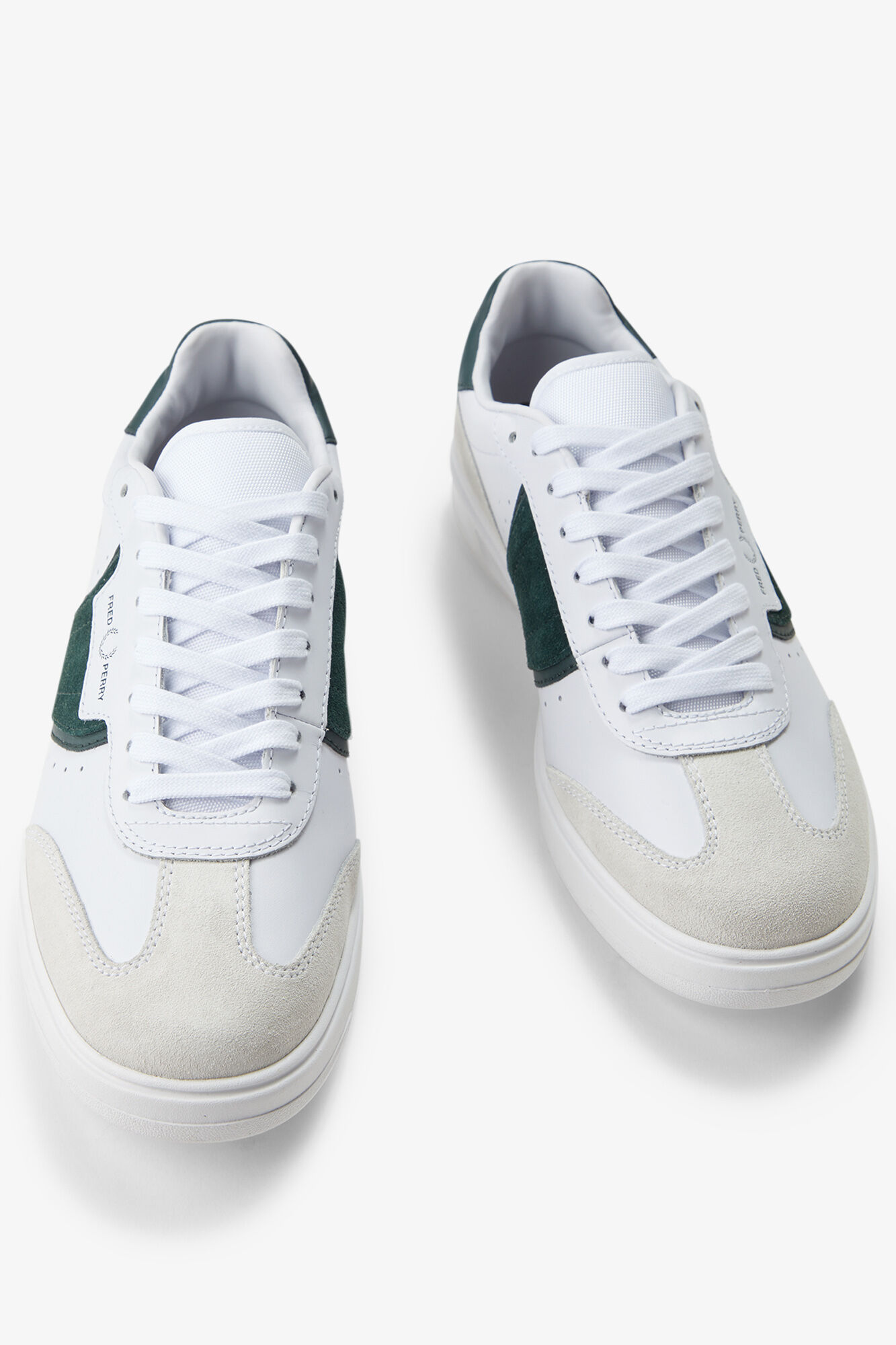 Fred Perry Sapatilha B4 em pele/camur&ccedil;a Branco