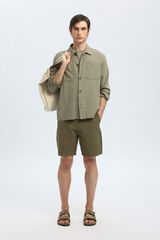 Selected Structured fabric short trousers Green