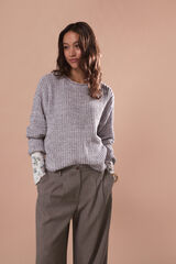 Slowlove Jersey punto perlado Gris oscuro