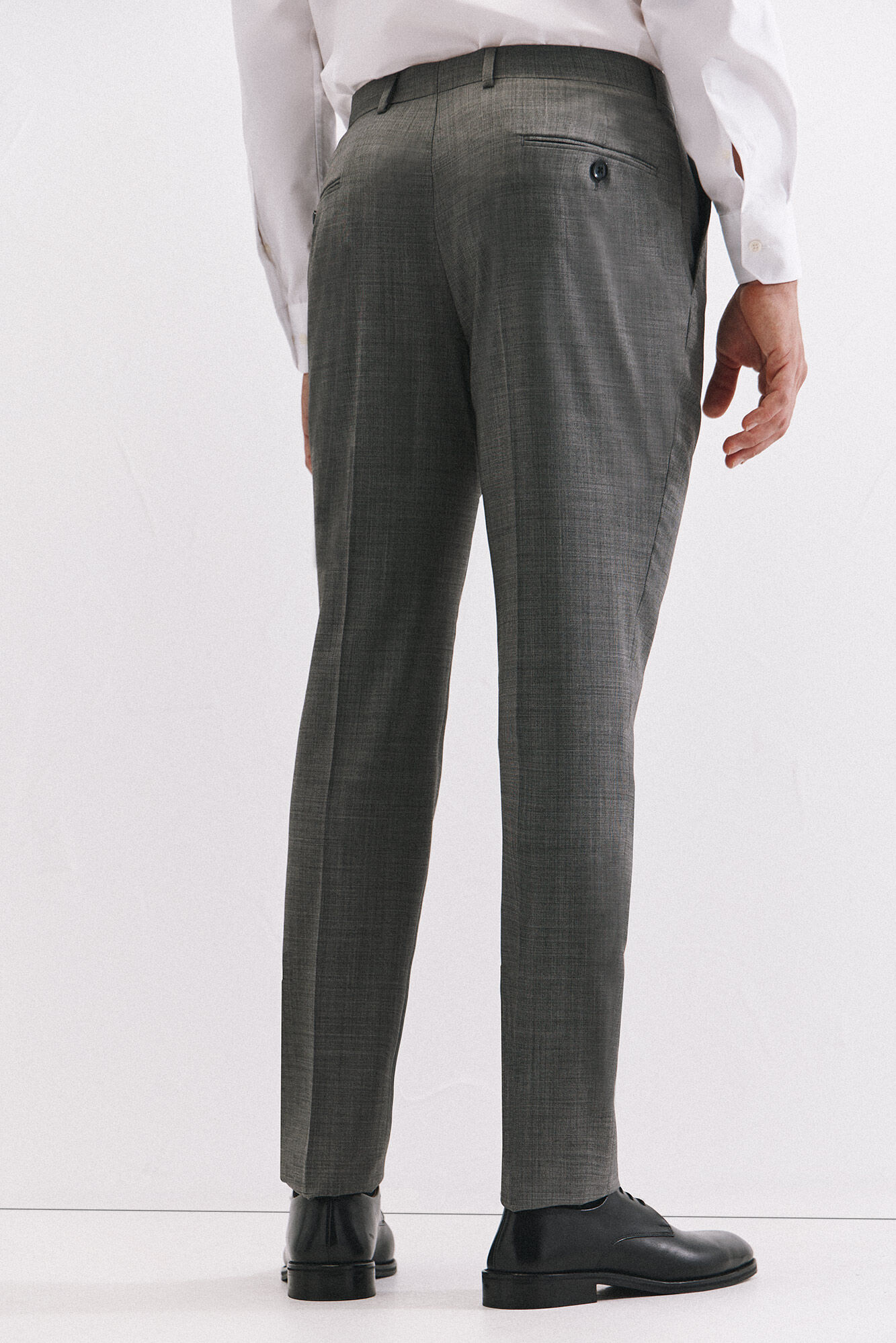 Cortefiel Slim fit grey structured trousers Grey