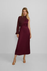 Silbon Vestido longo de capa de cetim Granada