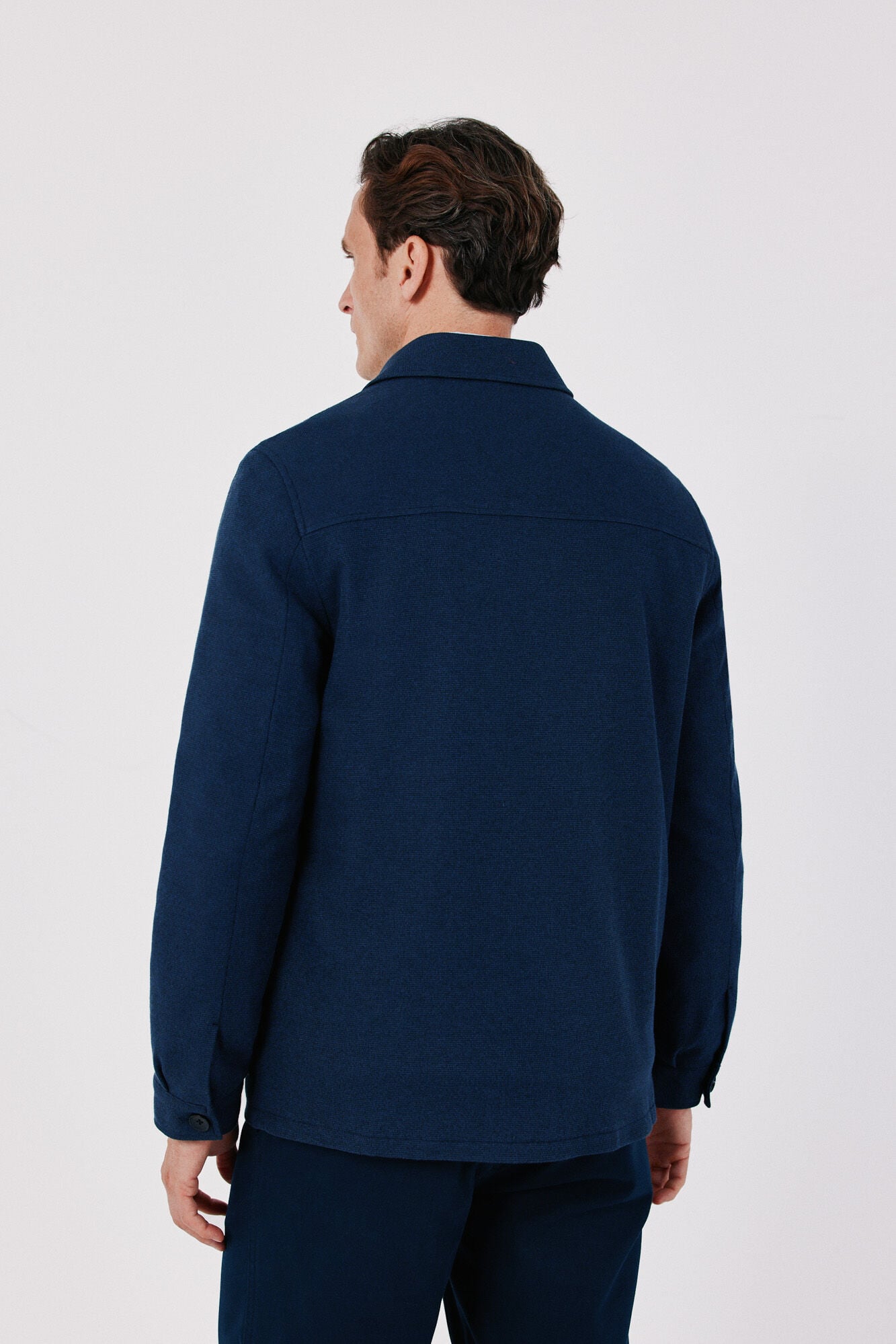 Cortefiel Navy knit overshirt Navy
