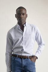 PuroEGO Camisa xadrez de algod&atilde;o slim fit Azul