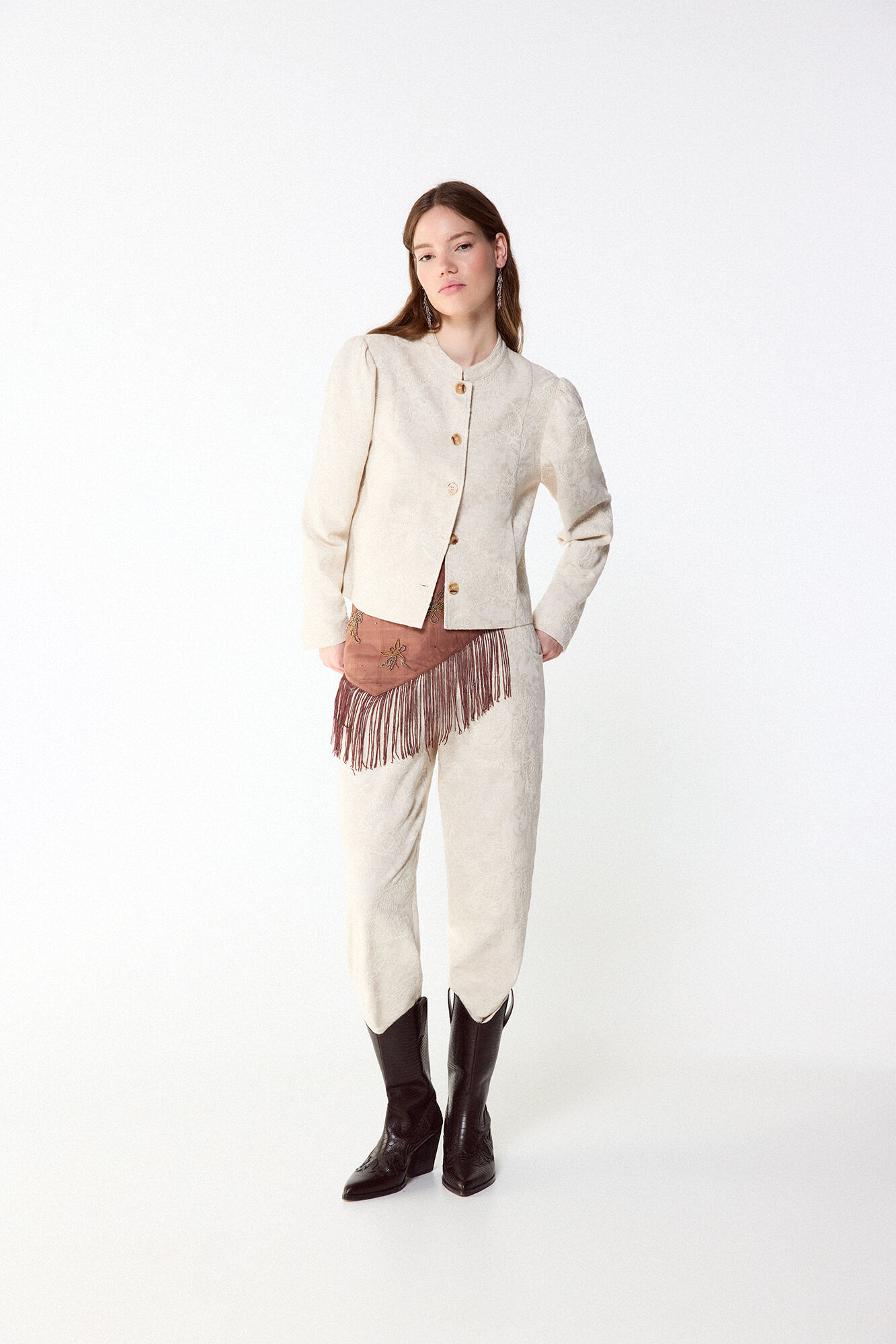 Slowlove Chaqueta bordada Marfil