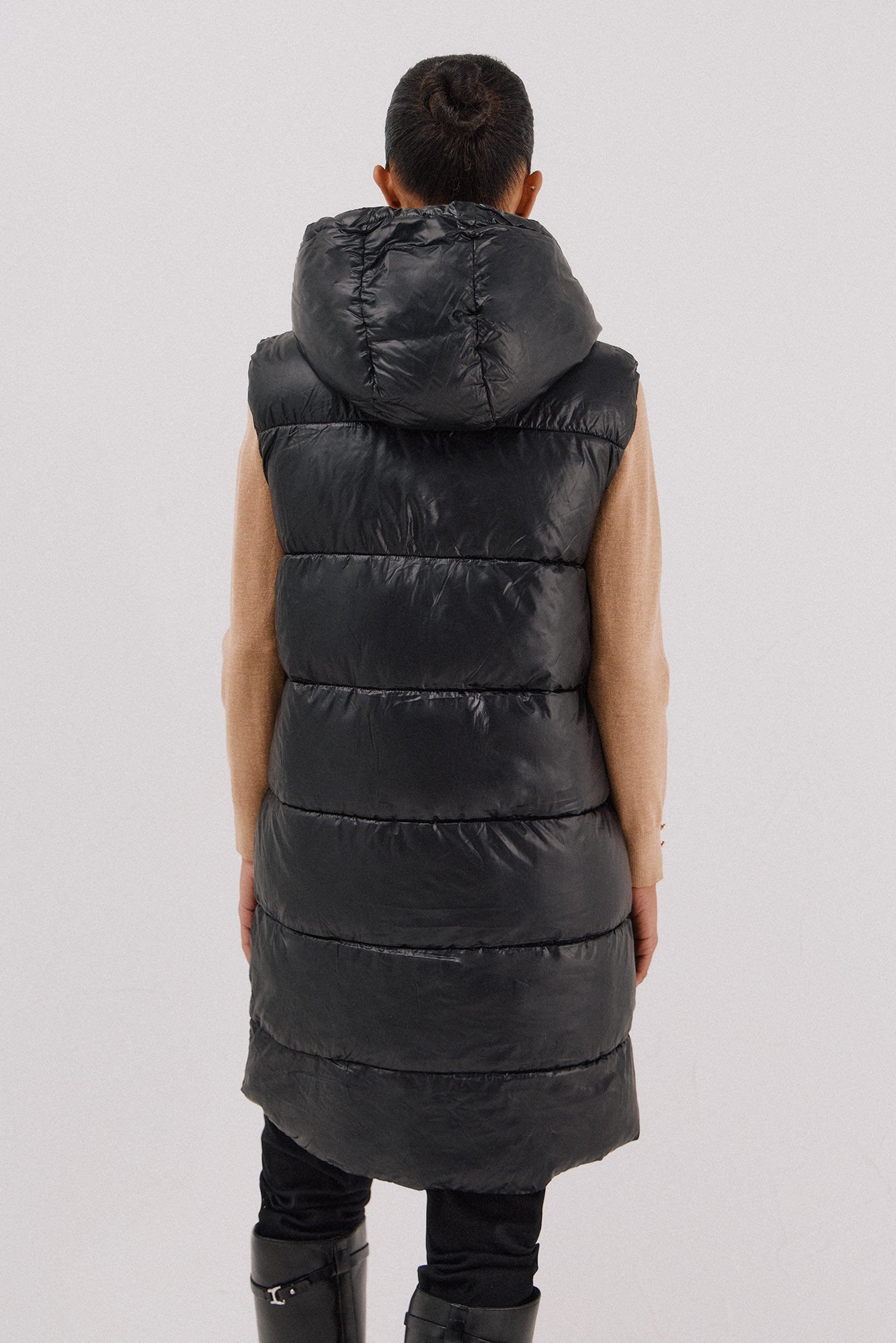 Cortefiel Long reversible gilet Black