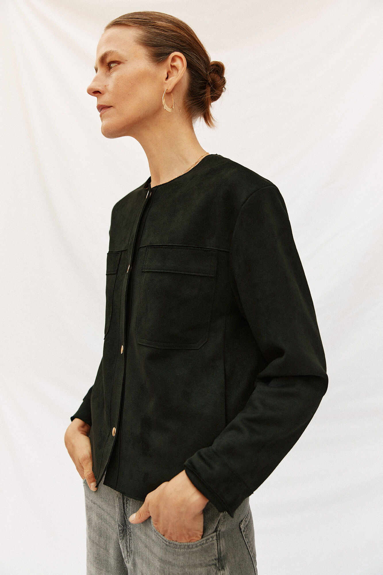 Cortefiel Blus&atilde;o efeito pele Preto