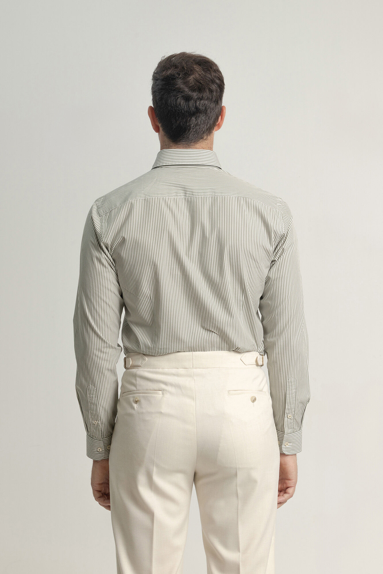 PuroEGO Camisa slim fit algod&oacute;n rayas Verde