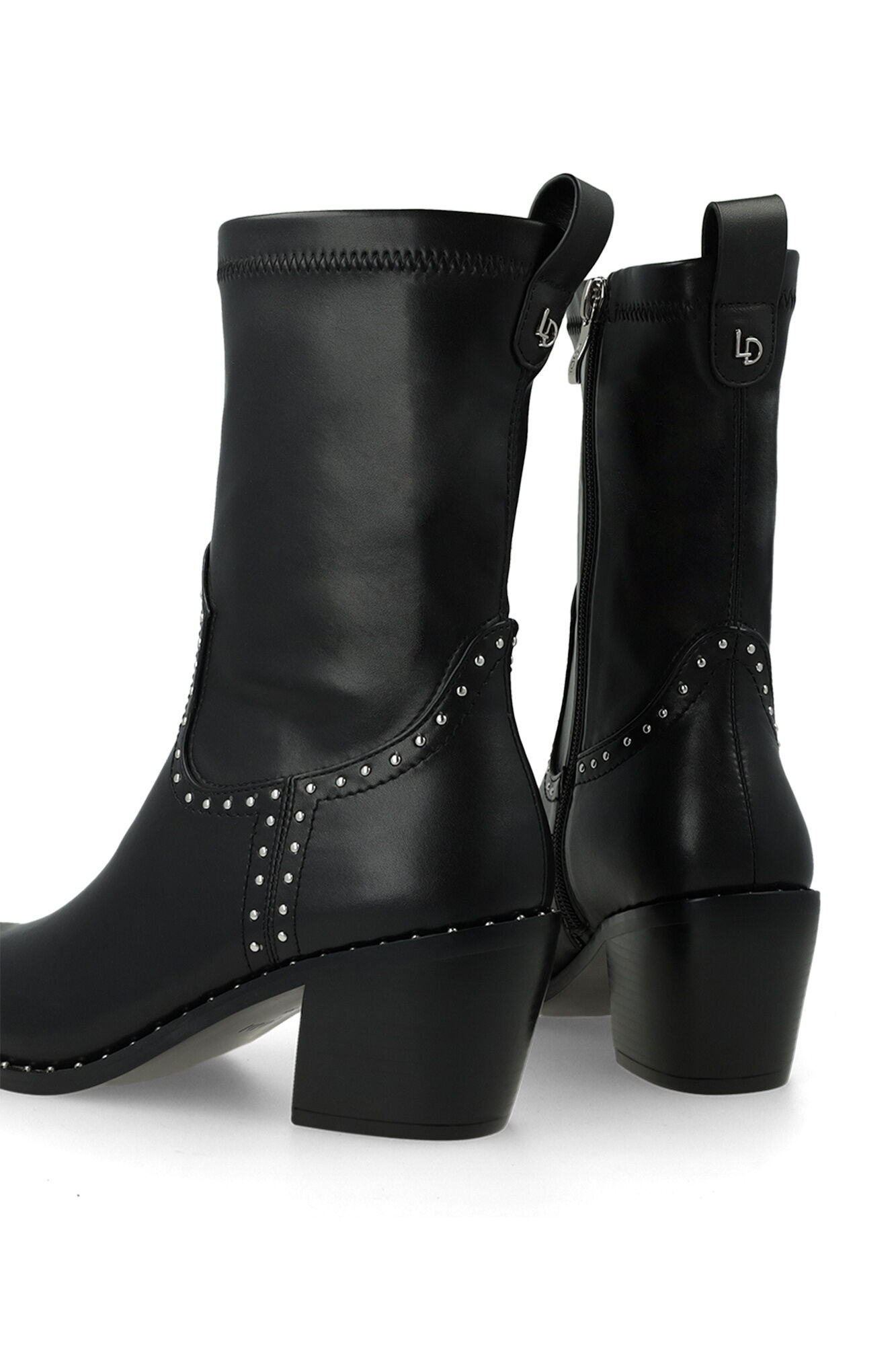 Lodi Botins estilo cowboy com tachas Preto
