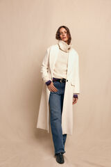 Slowlove Sobretudo longo com gola xale Ecru