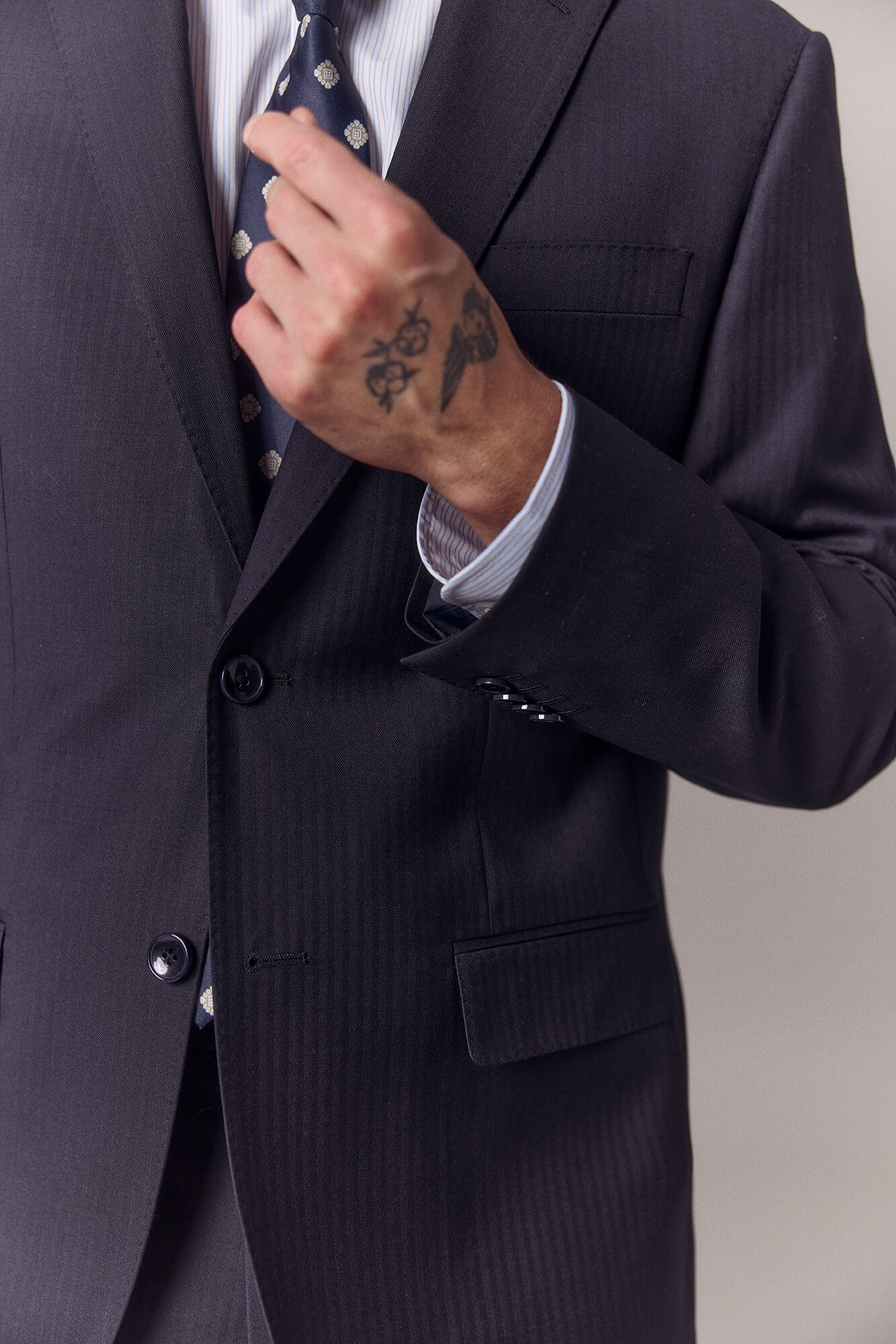 OOTO Blazer de fato espiga Azul