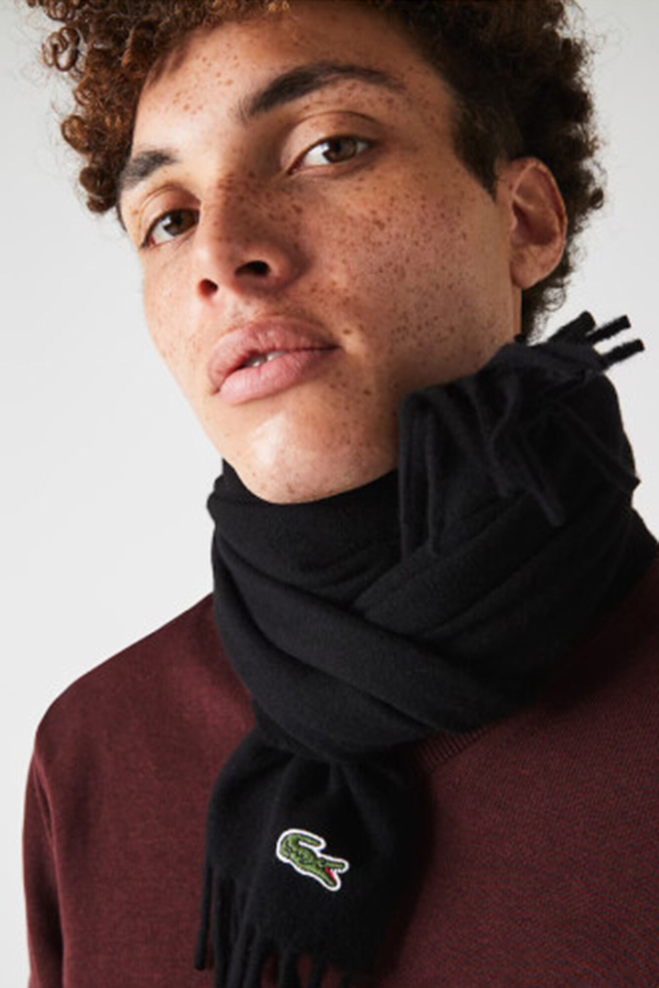 Lacoste Conjunto de len&ccedil;o em cashmere e l&atilde; de feltro unissexo