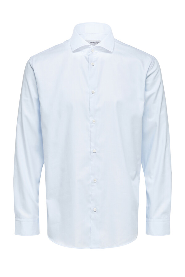 Cortefiel Camisa de manga larga de vestir 100% algodón azul